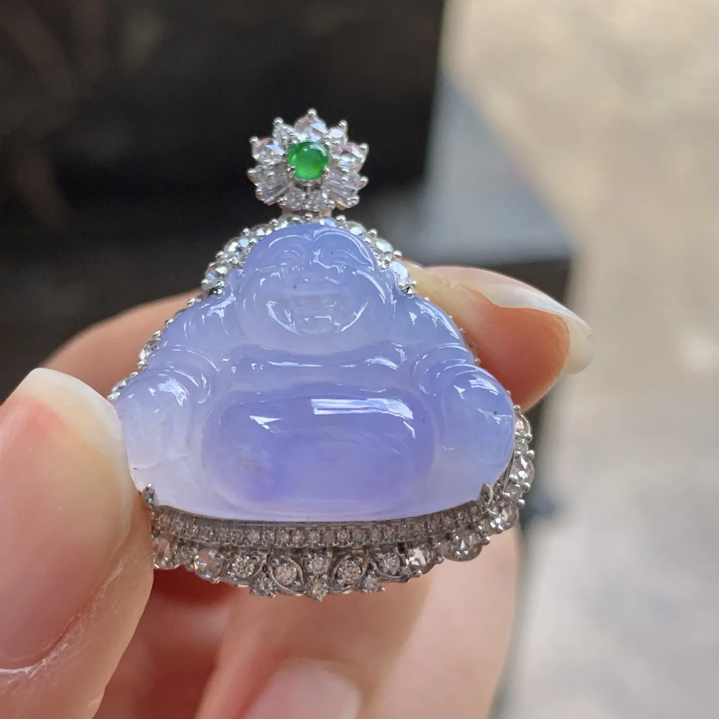 金钻镶嵌冰紫佛公^_^清新 鲜艳均匀