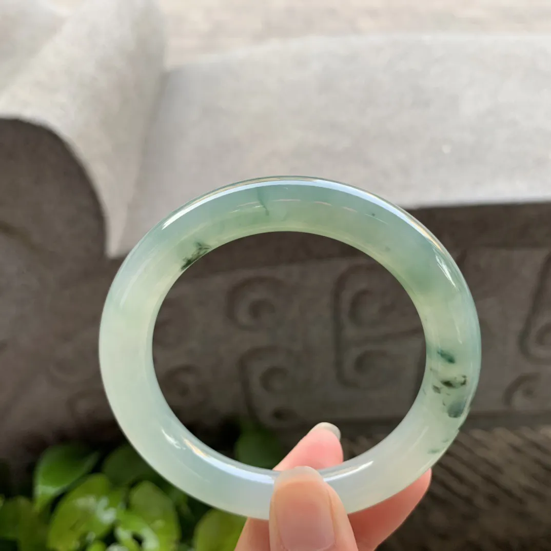 圈口54-9.9 【冰飘花圆条手镯】圆条54 55可戴