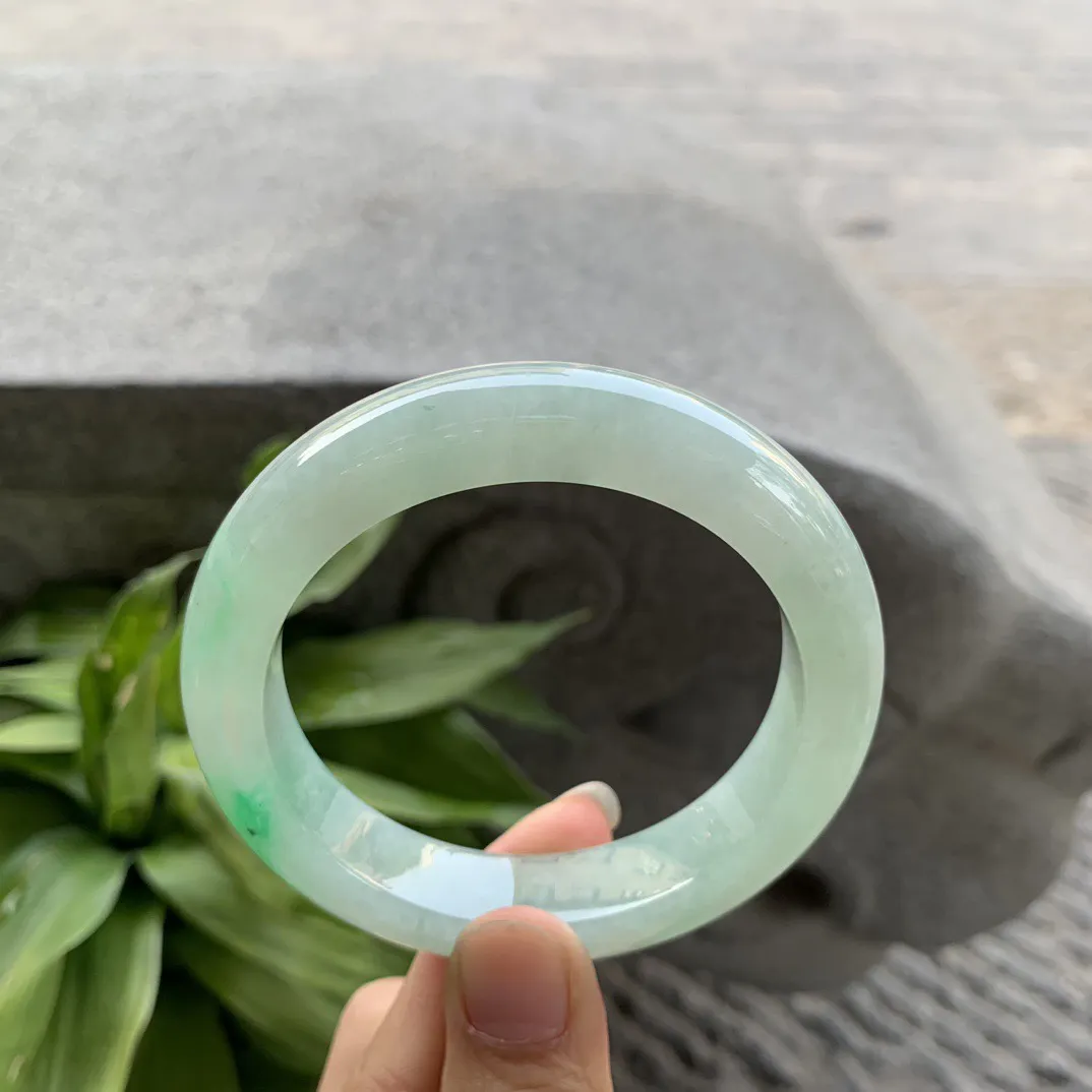 圈口 56.8-13-9.8【冰飘绿正圈手镯】正圈56 57可戴