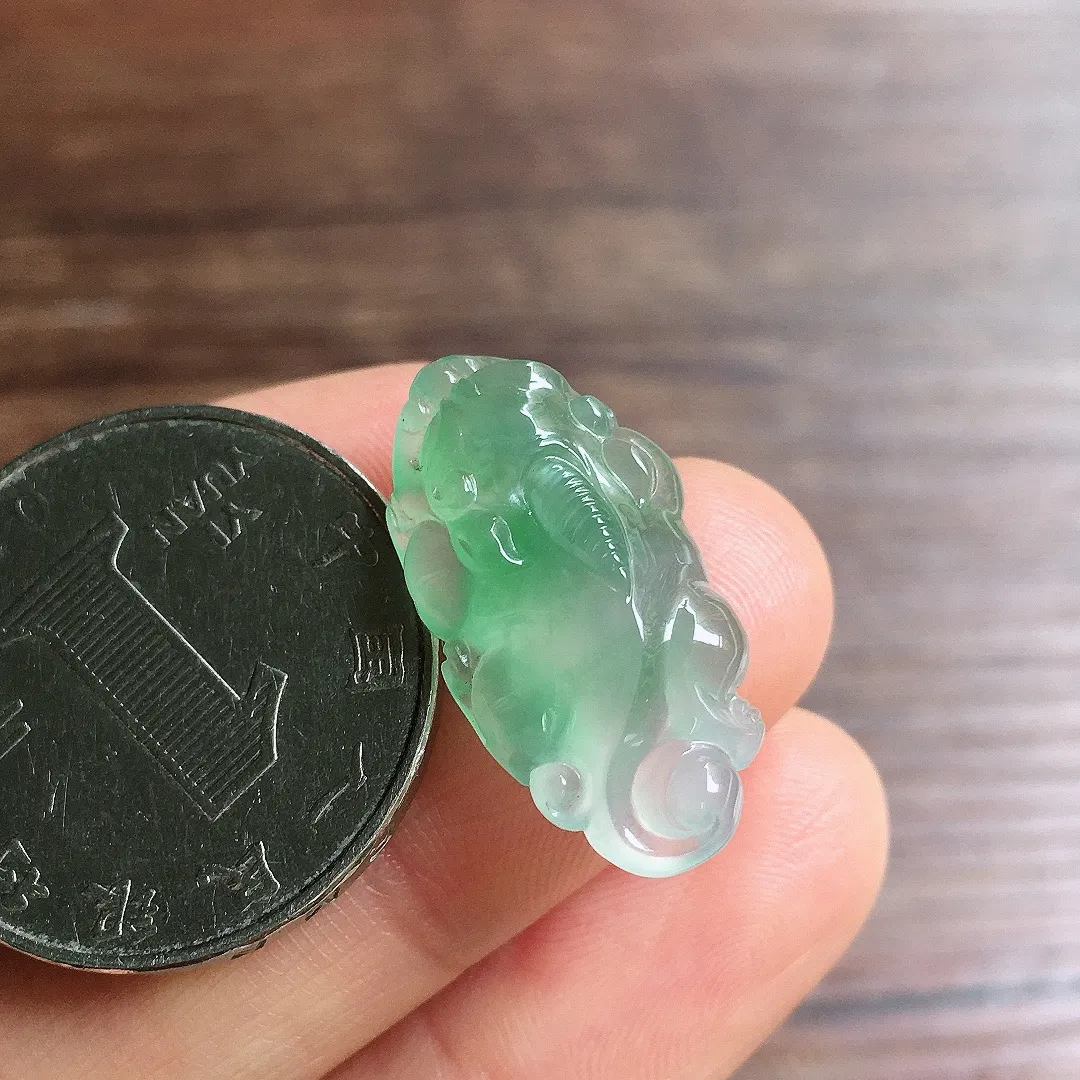 冰晴底貔貅，冰冰润润，玉质细腻，种水足，Yx2 尺寸24*13*6.3