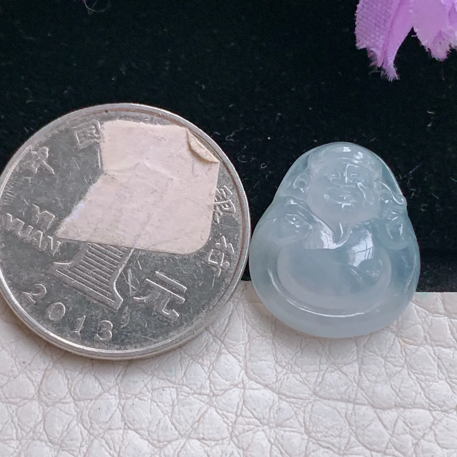 lz实拍18.8*16*4.8缅甸翡翠精雕财神爷 财爷玉吊坠 玉挂坠