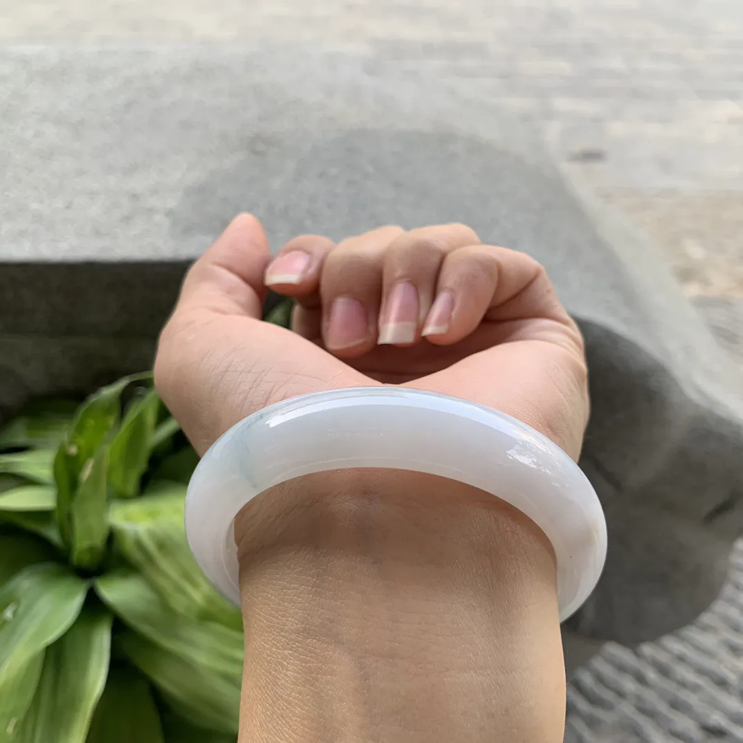 圈口55-12.3-8.4 【飘阳绿正圈手镯】正圈55 56可戴