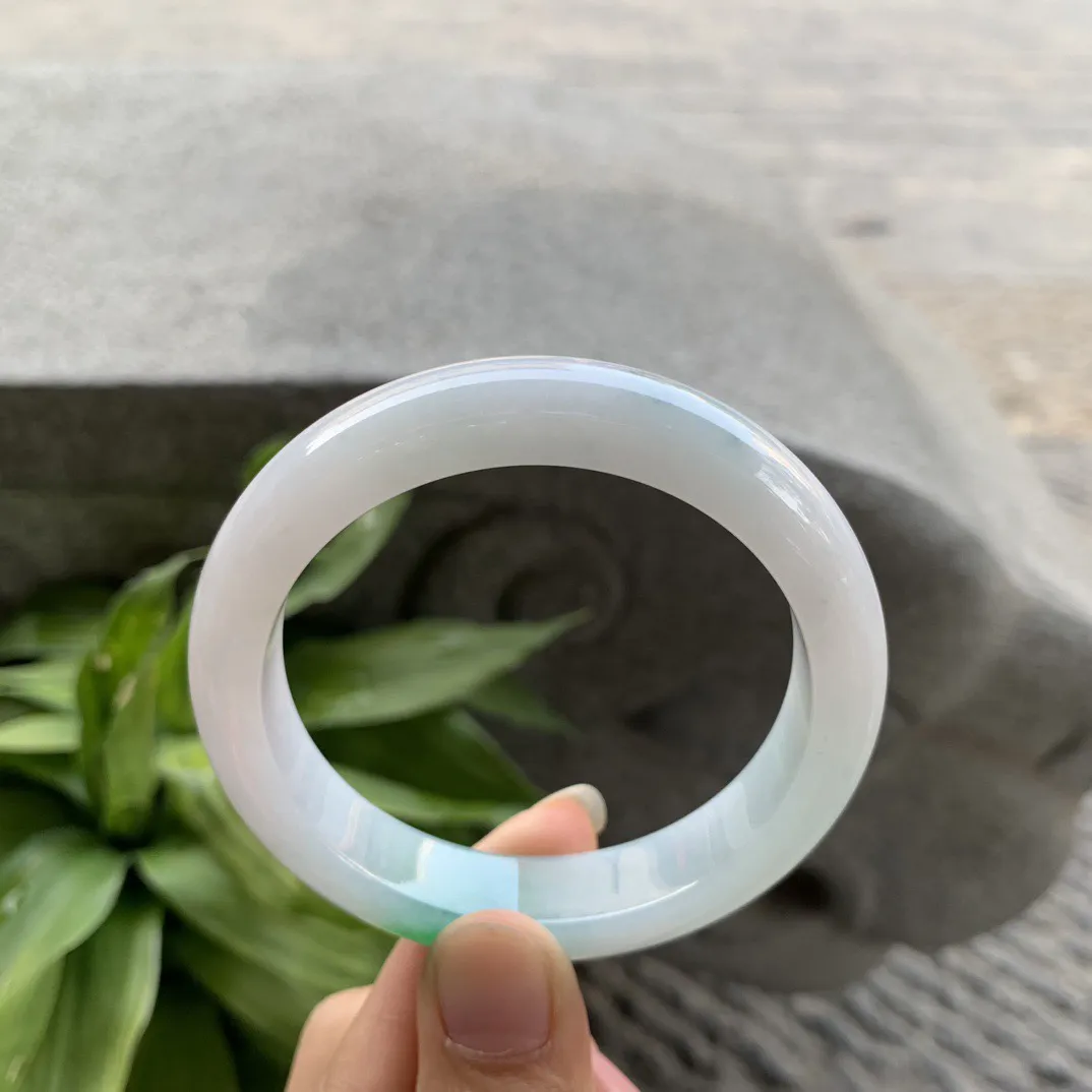 圈口55-12.3-8.4 【飘阳绿正圈手镯】正圈55 56可戴