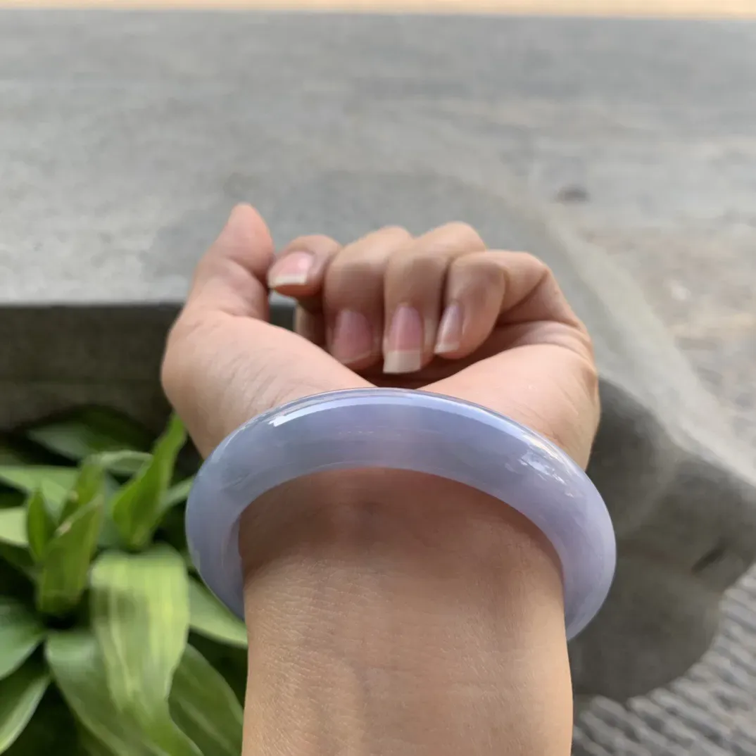 圈口54.8-12.4-8.9 【满茄紫正圈手镯】正圈54 55可戴