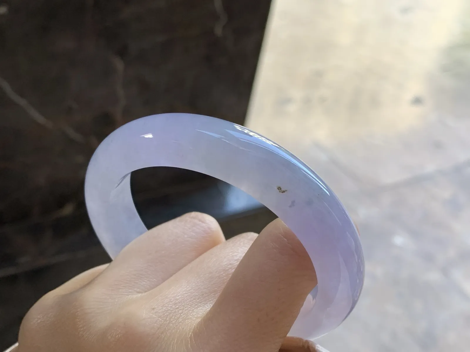 冰紫手镯
尺寸：58-13.2-9.5mm
种水好 小清新