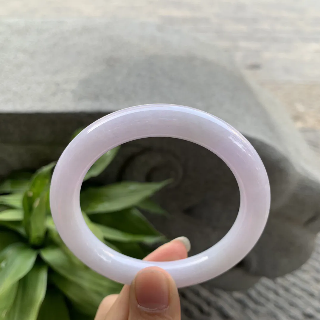 圈口56.4-10.4 【粉紫圆条手镯】圆条56 57可戴