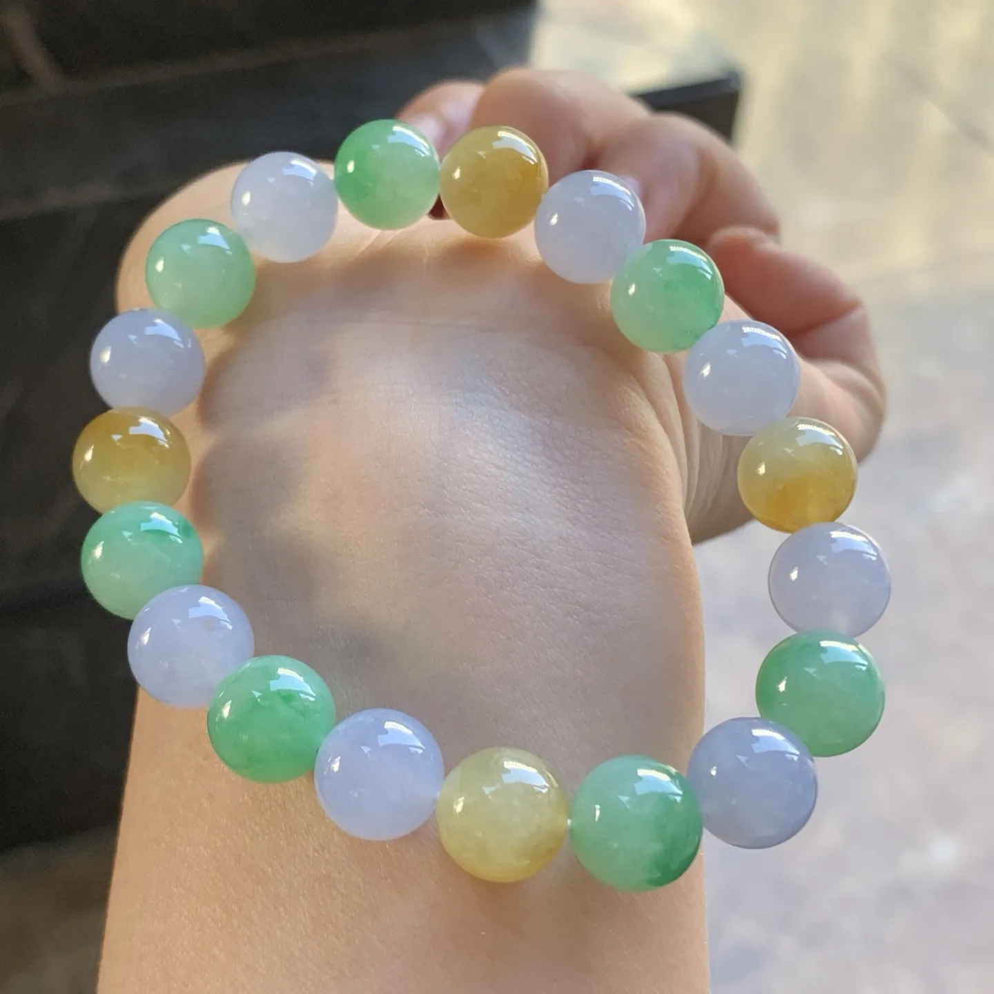 多彩糖果色手串^_^清新亮丽 尺寸9.9毫米