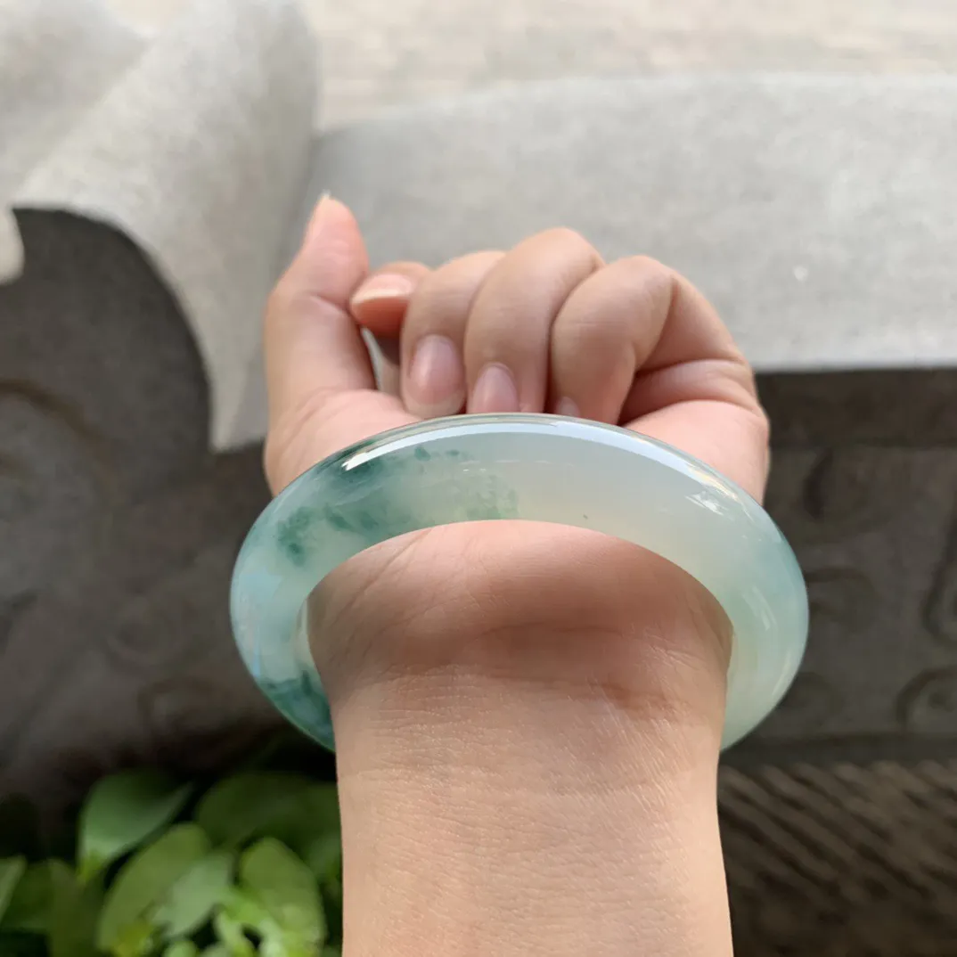 圈口 57.4-12.4-9.3【冰飘花正圈手镯】正圈57 58可戴