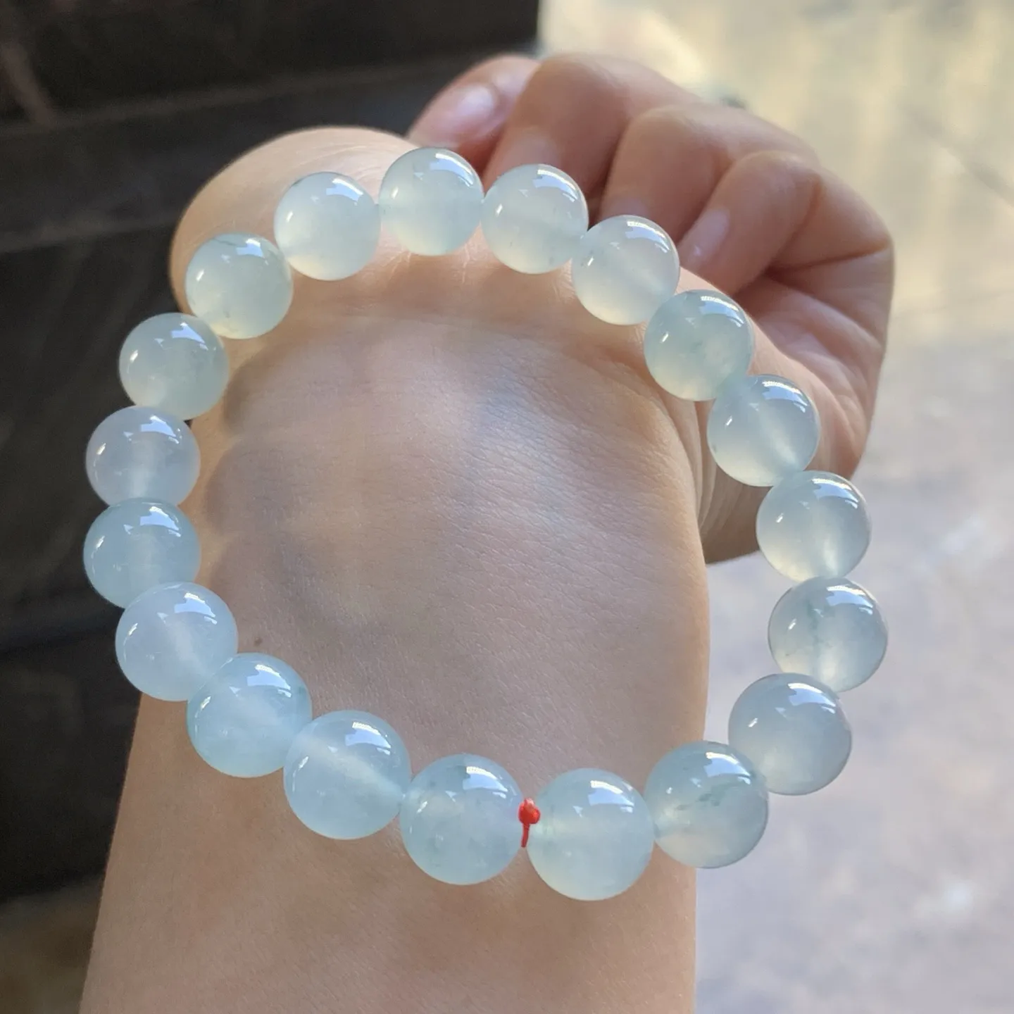 冰种手串^_^清新冰透 尺寸9.9毫米