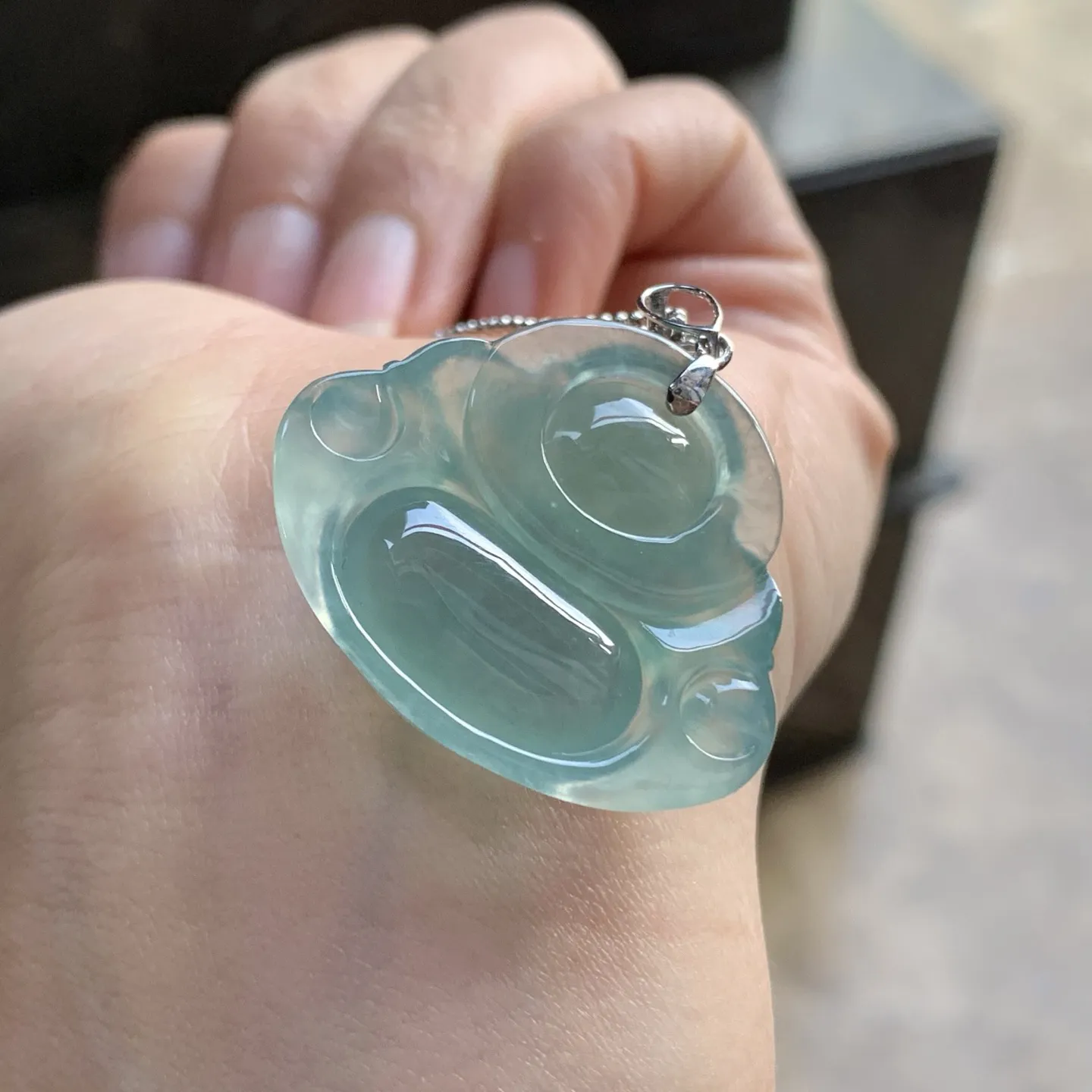 金扣冰种晴水佛公^_^鲜艳 料子油润