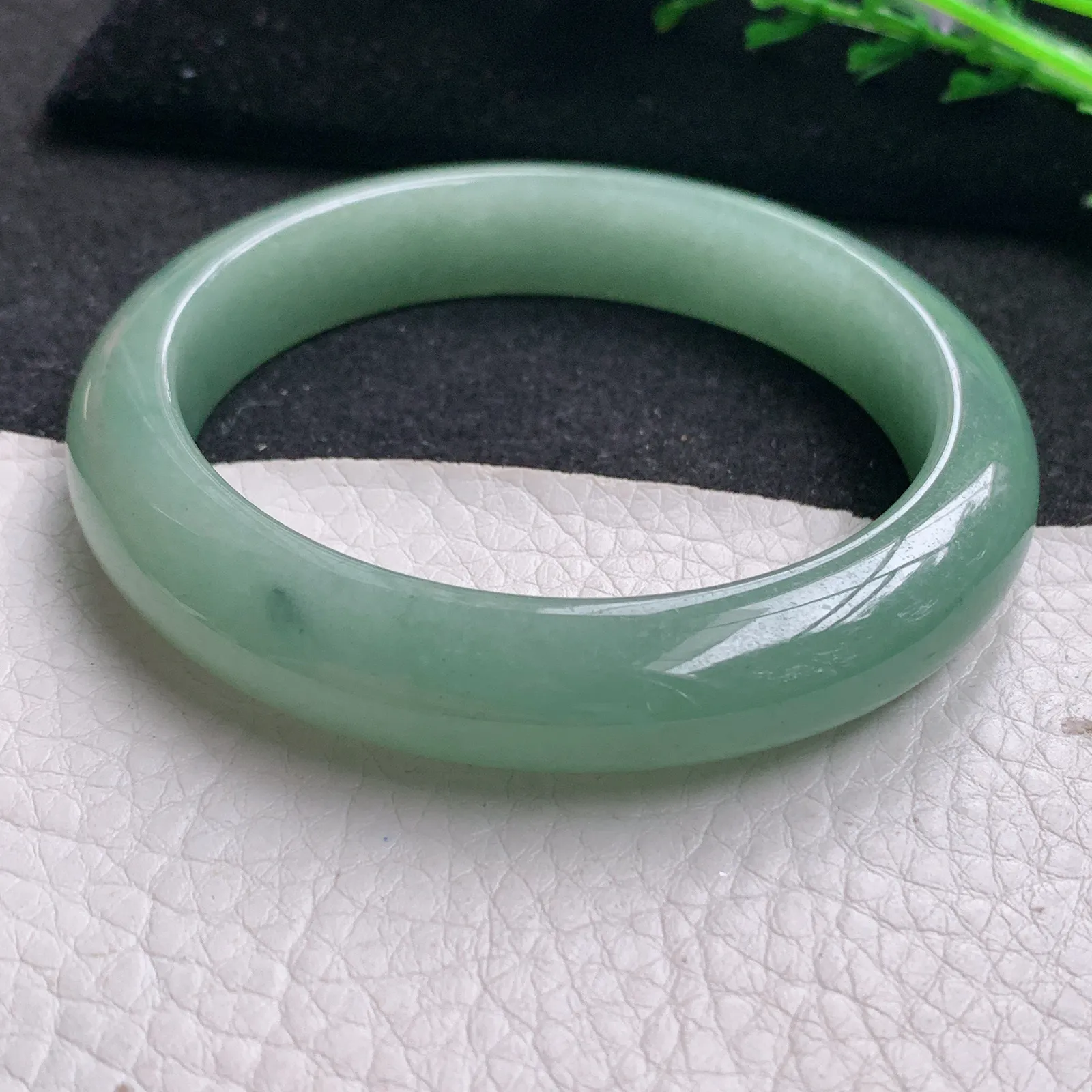nr实拍57.5*12*8.6平安镯 缅甸翡翠精美油绿宽边玉手镯 玉手环