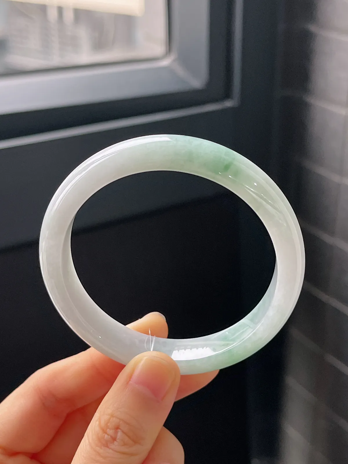 正圈56圈口，翡翠糯化种飘花手镯