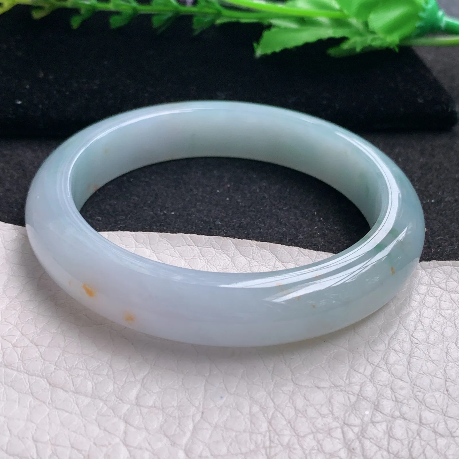 ee实拍57*11.8*8.5平安镯 缅甸翡翠精美冰飘花洒金宽边玉手镯 玉手环