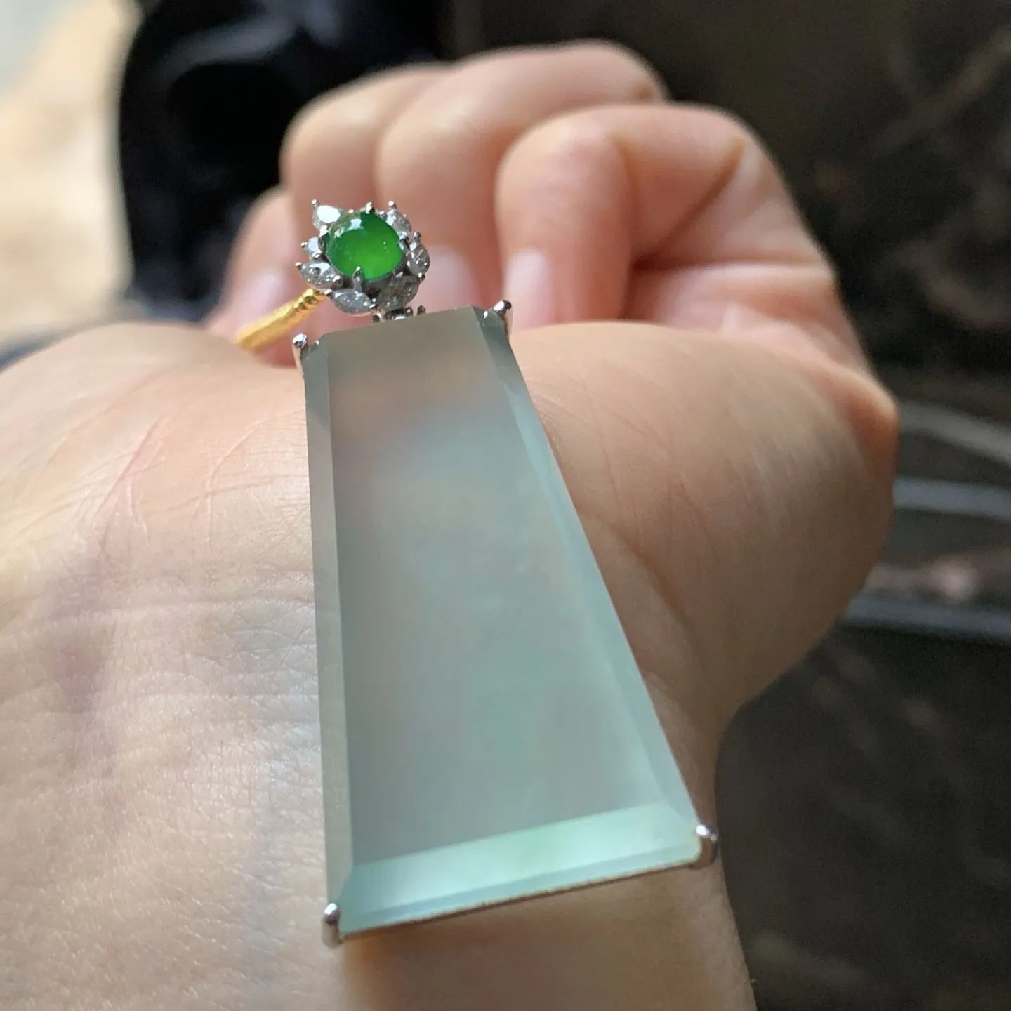 金钻镶嵌高冰晴水无事牌^_^厚装 冰透 亮眼