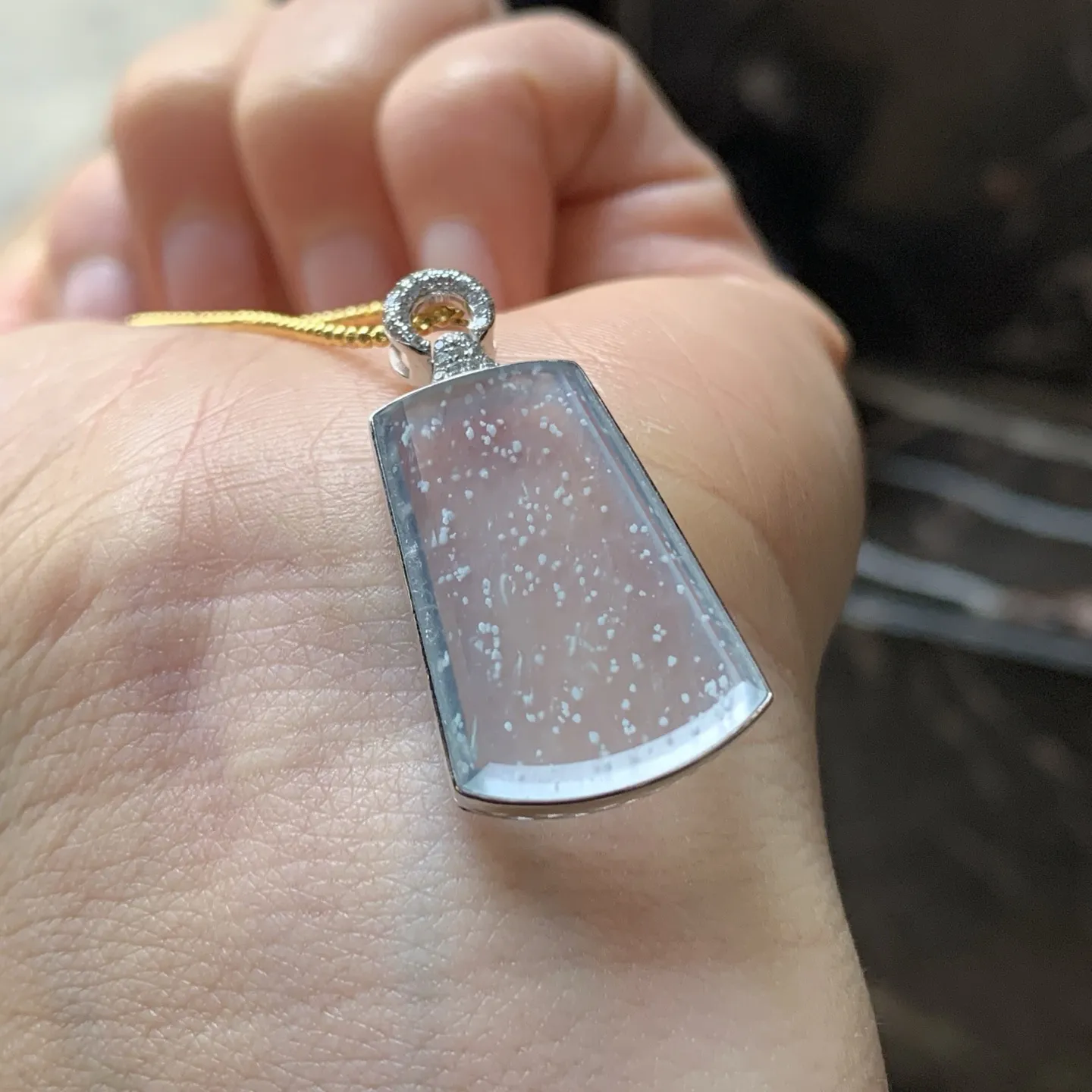 金钻镶嵌高冰无事牌^_^透亮 尺寸23.7