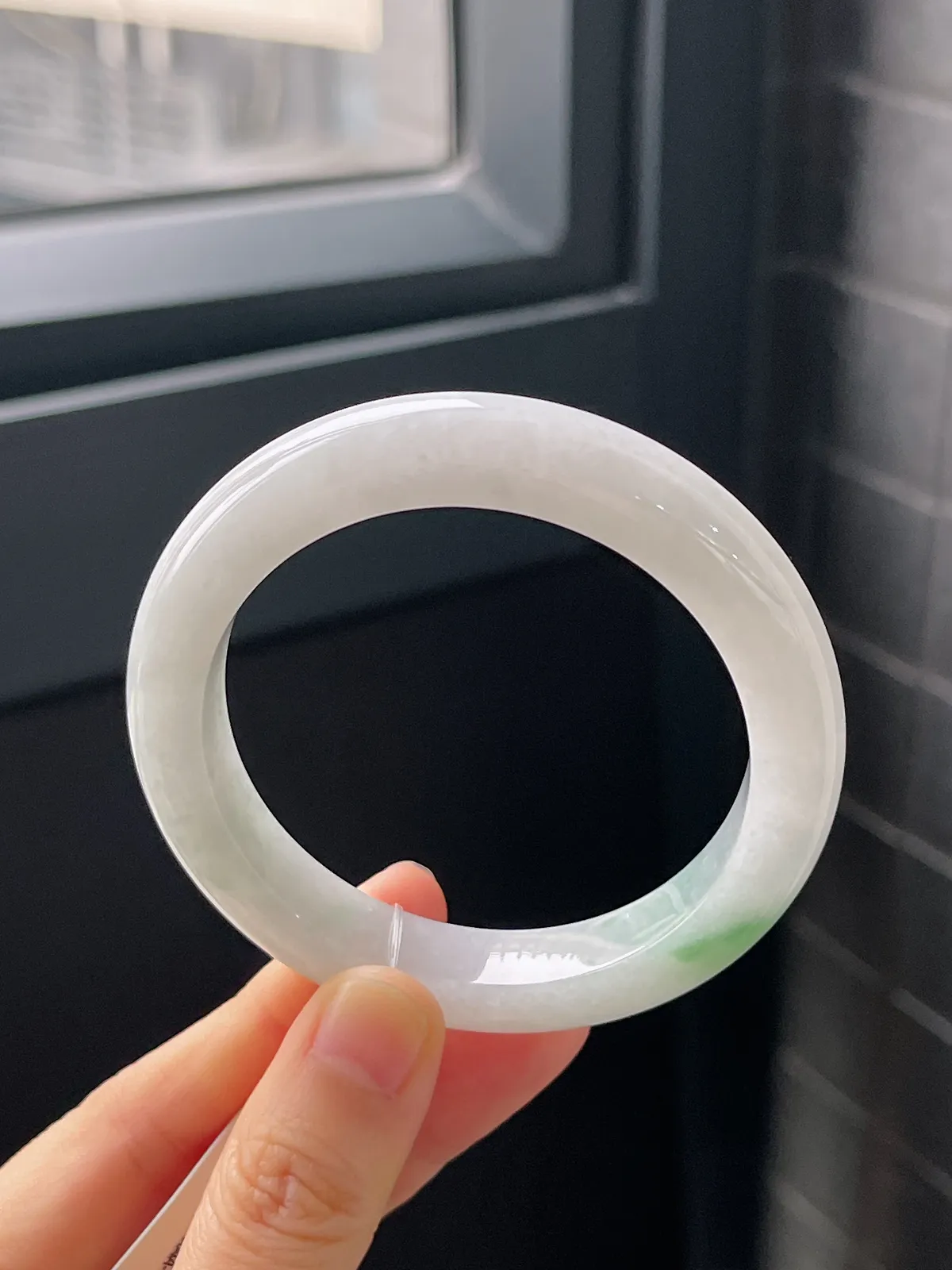 正圈54圈口，翡翠糯化种飘花手镯