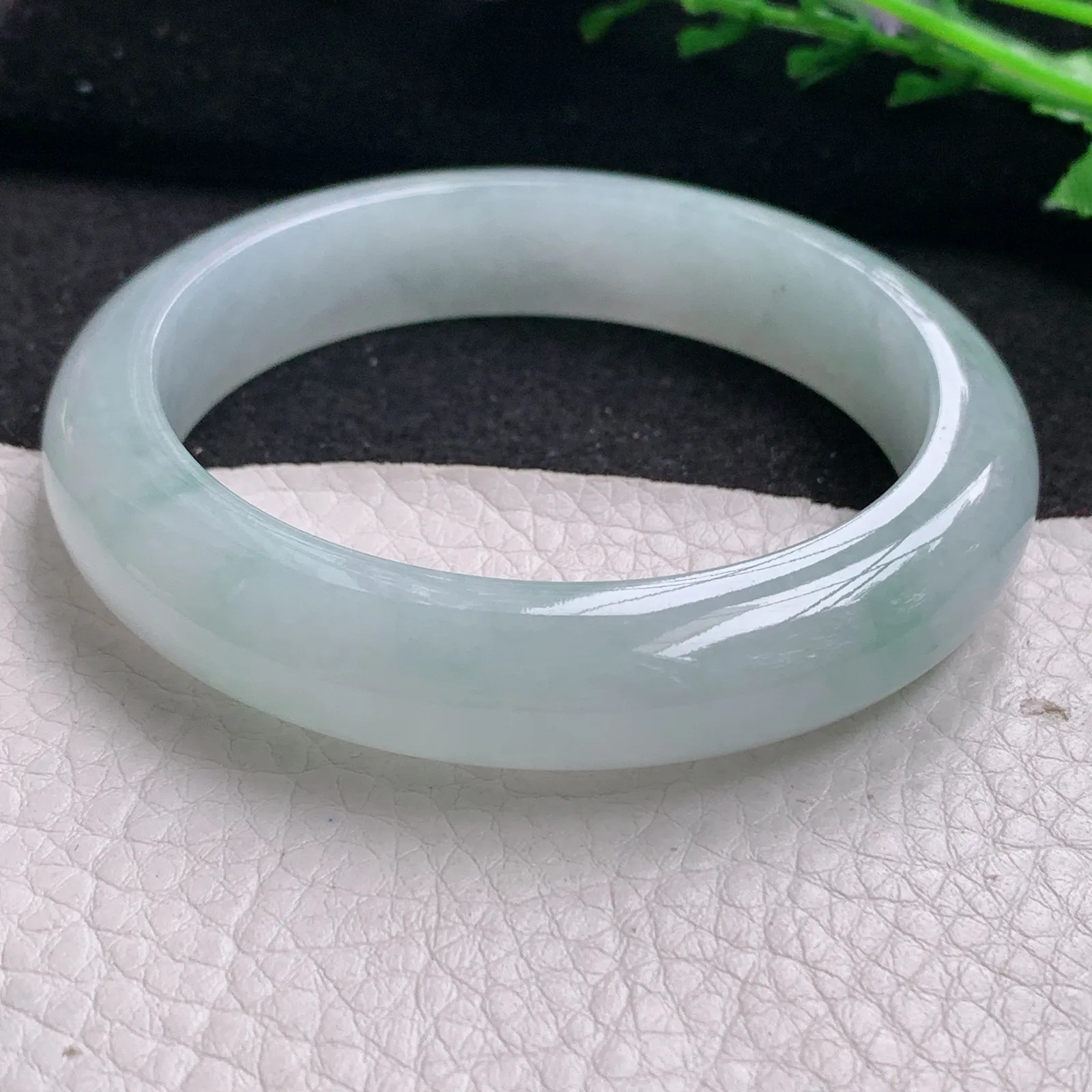nr实拍56.3*12.5*9平安镯 缅甸翡翠精美冰胶宽边玉手镯 玉手环