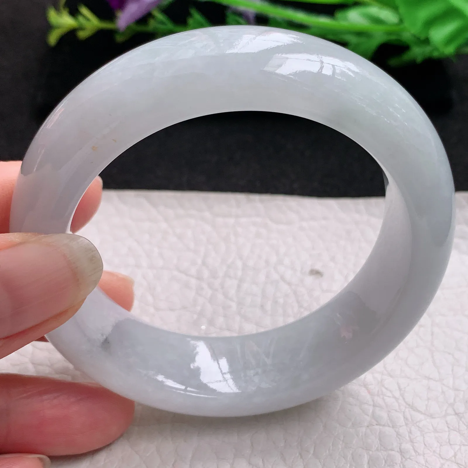 hy实拍55.5*18*9.8平安镯 缅甸翡翠精美清纯厚装宽边玉手镯 玉手环