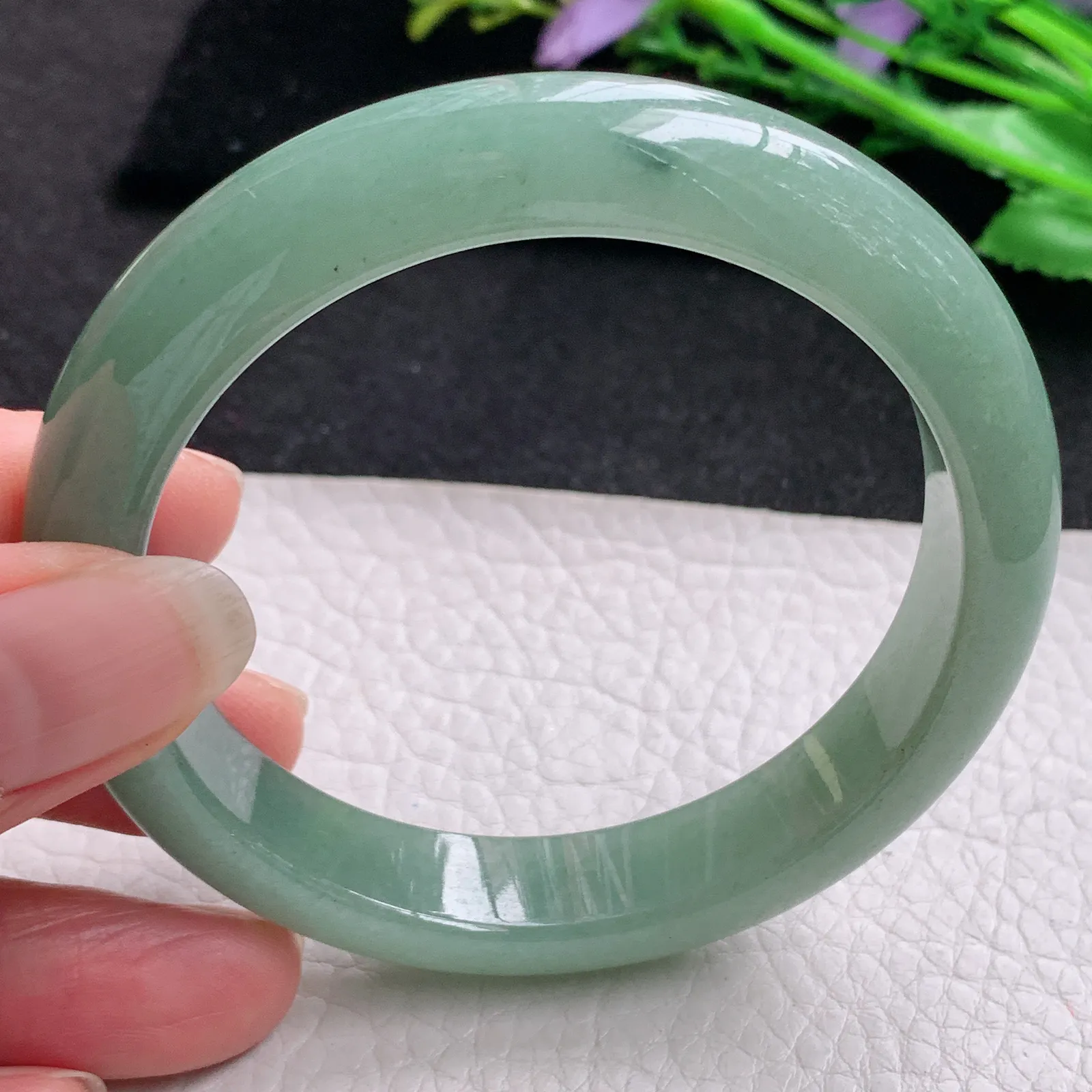 nr实拍57.5*12*8.6平安镯 缅甸翡翠精美油绿宽边玉手镯 玉手环