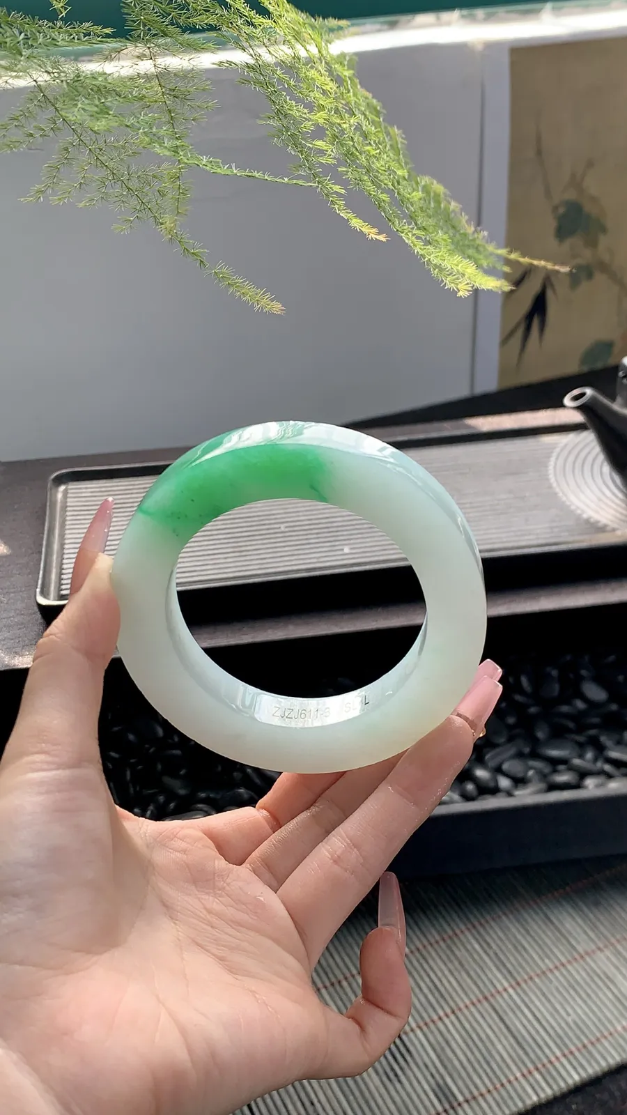 【白底青阳绿镯胚】