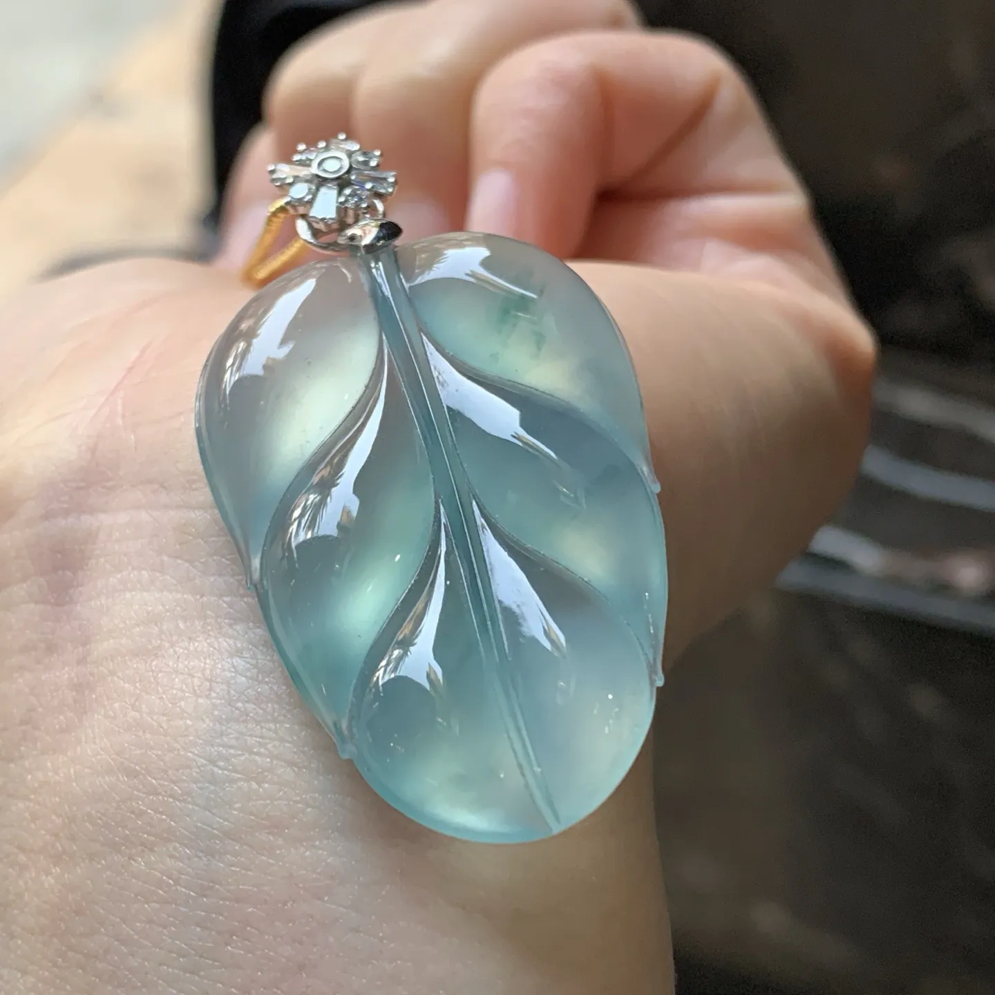 金扣冰蓝叶子^_^冰透 厚实