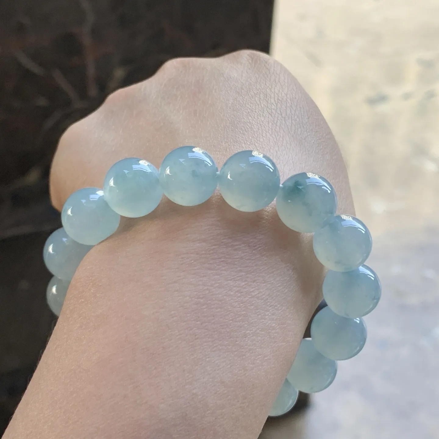 冰蓝手串^_^清新冰透 尺寸12.5