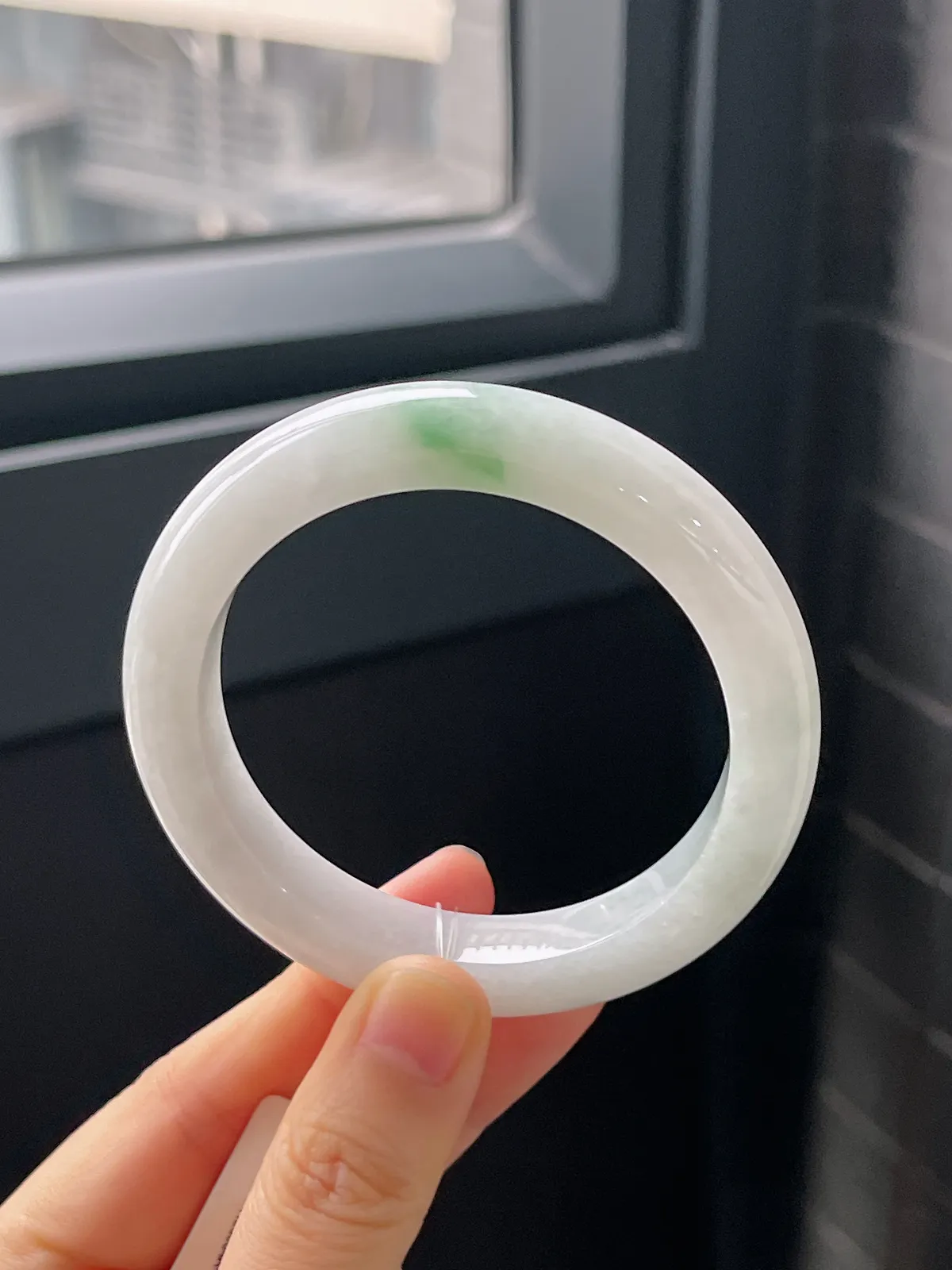 正圈54圈口，翡翠糯化种飘花手镯