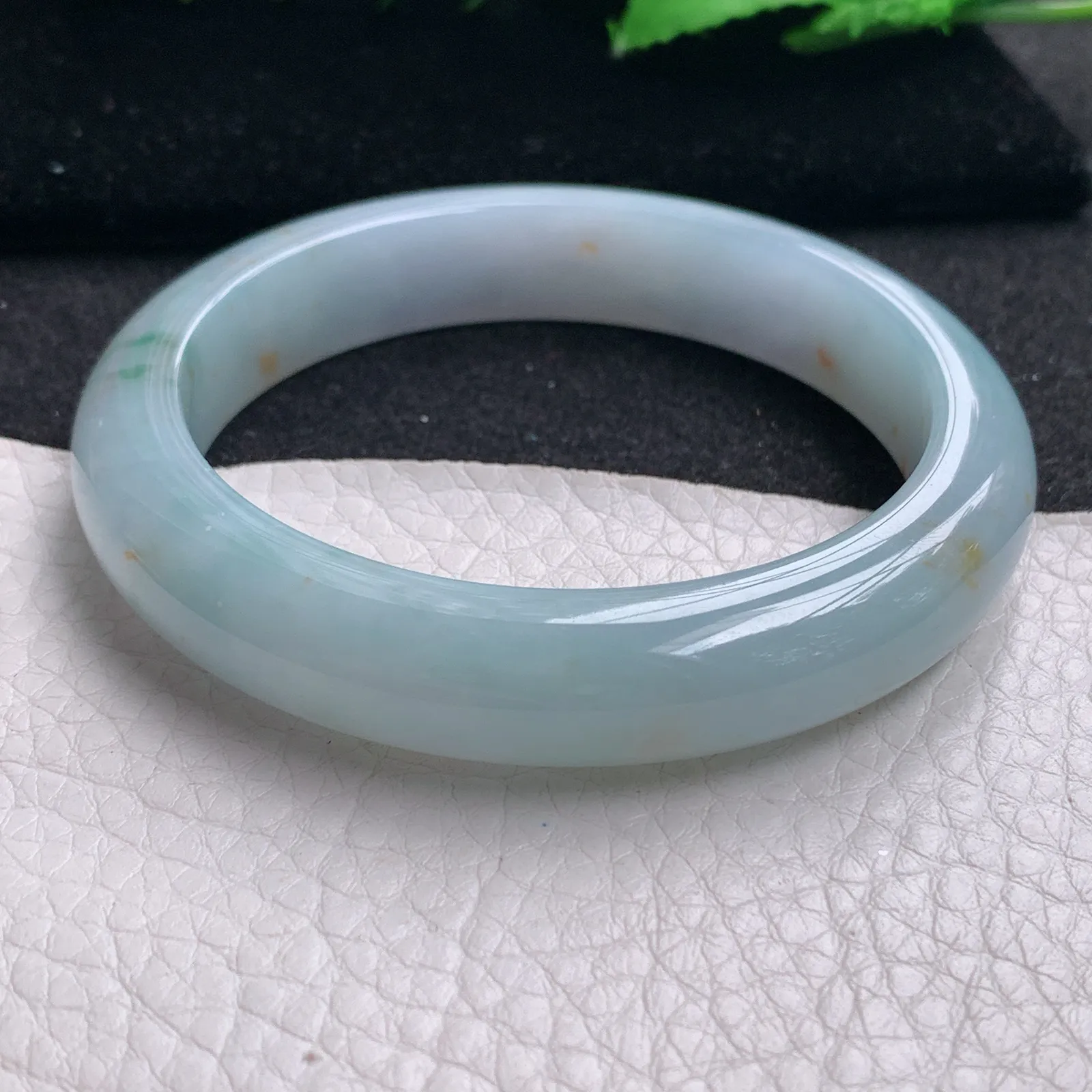 ee实拍57*11.8*8.5平安镯 缅甸翡翠精美冰飘花洒金宽边玉手镯 玉手环