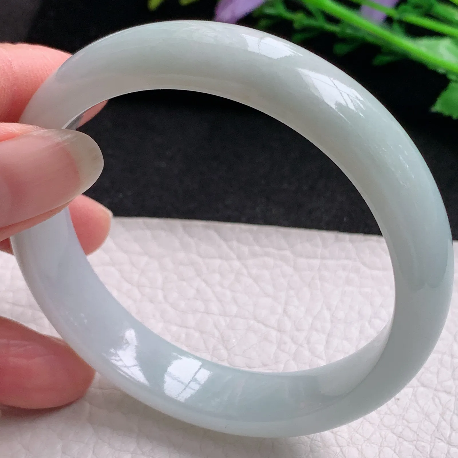 nr实拍58*13.6*7.5平安镯 缅甸翡翠精美淡雅宽边玉手镯 玉手环