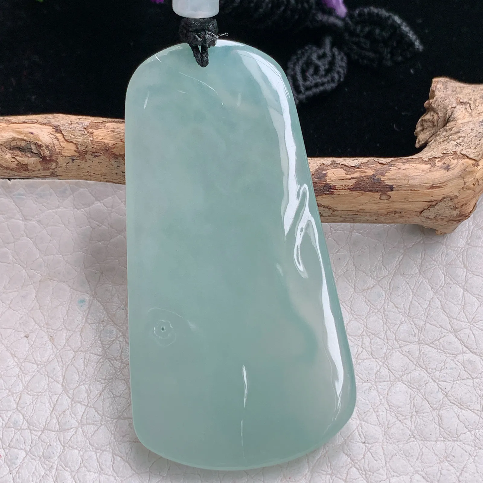 yl实拍59.3*30.5*5.6缅甸翡翠冰晴持瓶观音 玉观音玉吊坠 玉挂坠