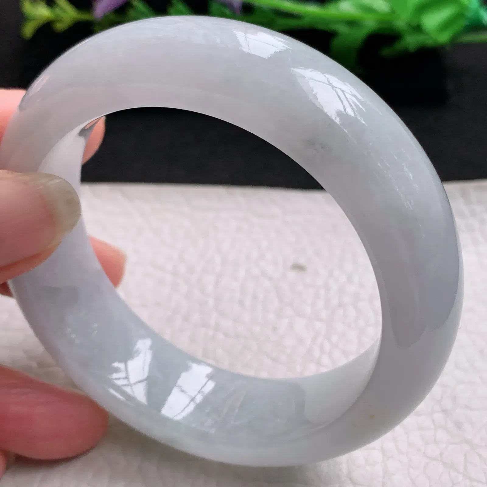 hy实拍55.5*18*9.8平安镯 缅甸翡翠精美清纯厚装宽边玉手镯 玉手环