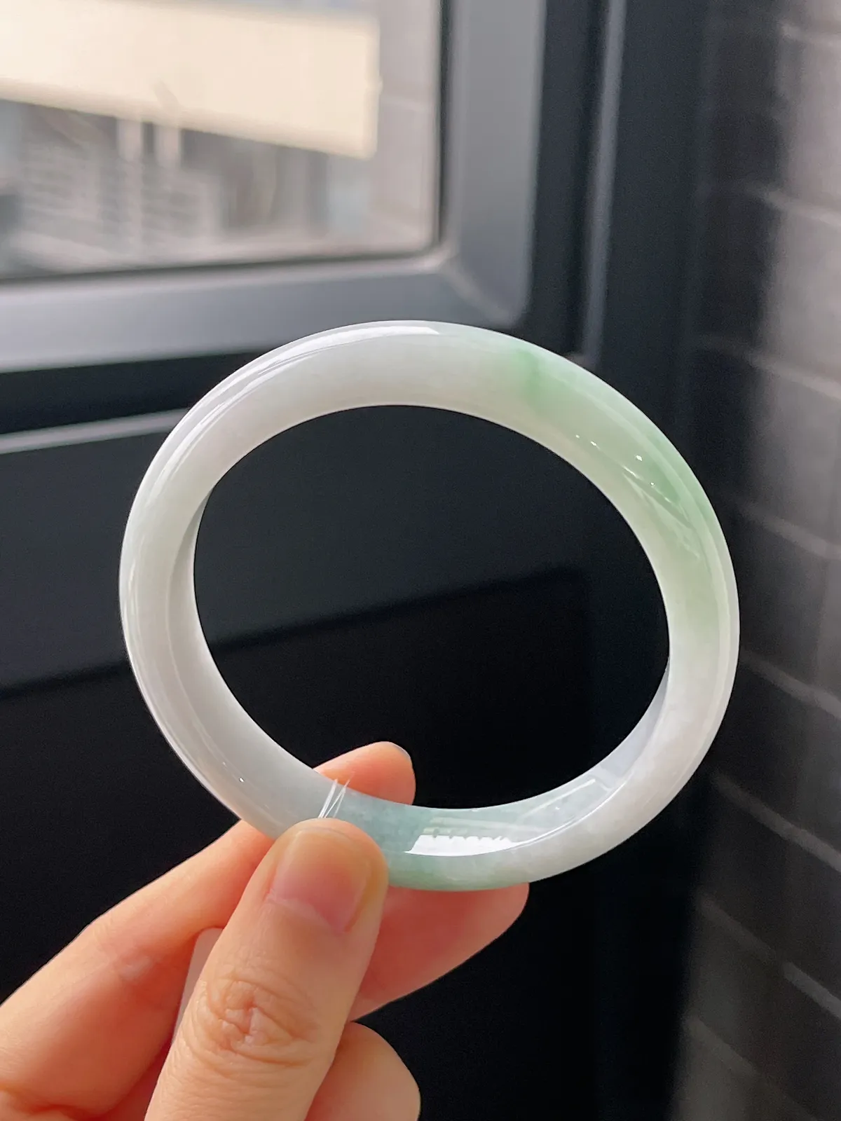 正圈56圈口，翡翠糯化种飘花手镯