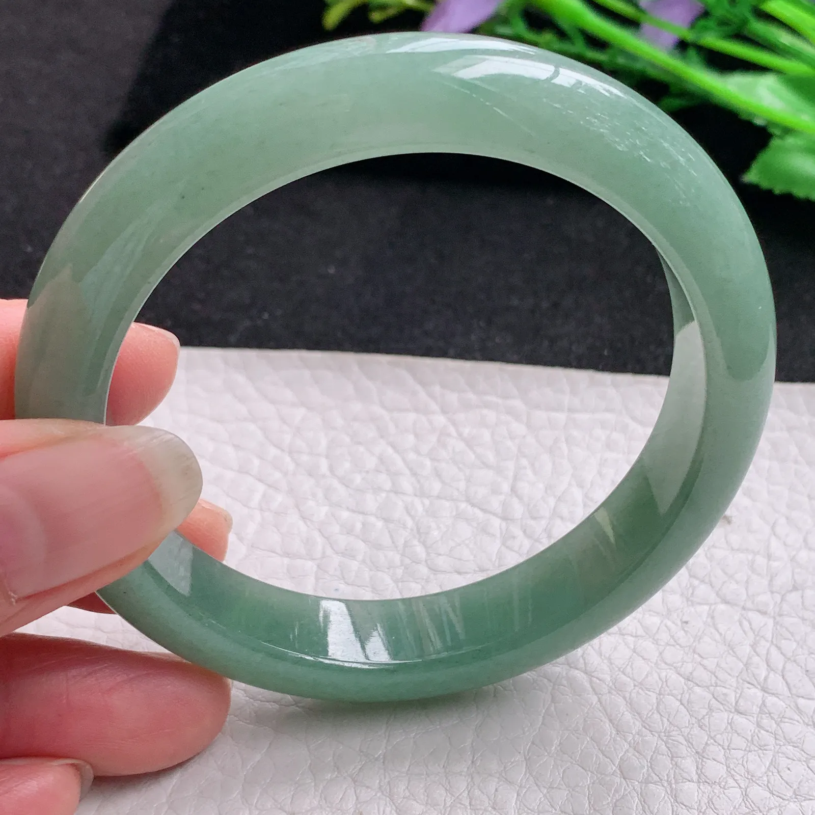 nr实拍57.5*12*8.6平安镯 缅甸翡翠精美油绿宽边玉手镯 玉手环