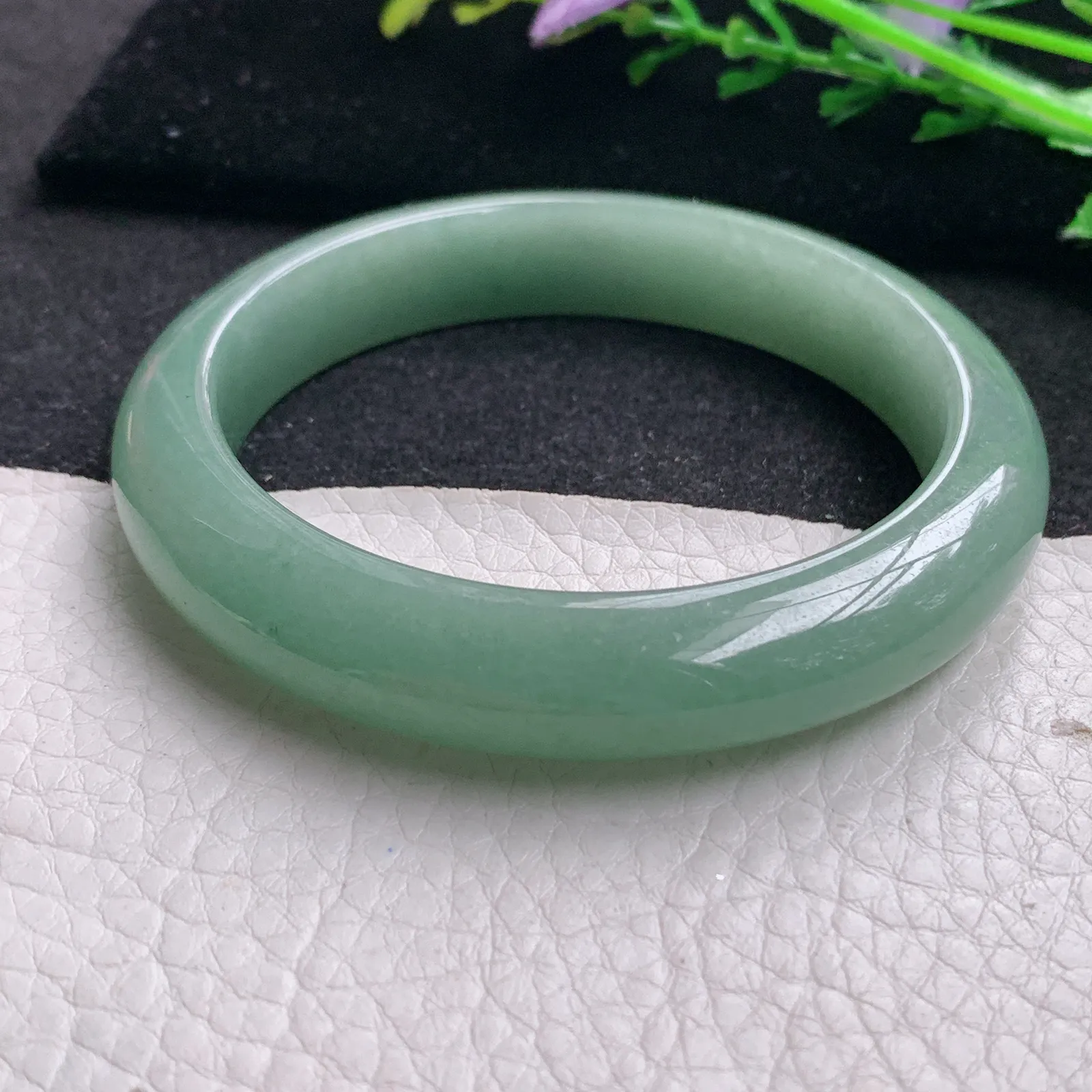 nr实拍57.5*12*8.6平安镯 缅甸翡翠精美油绿宽边玉手镯 玉手环