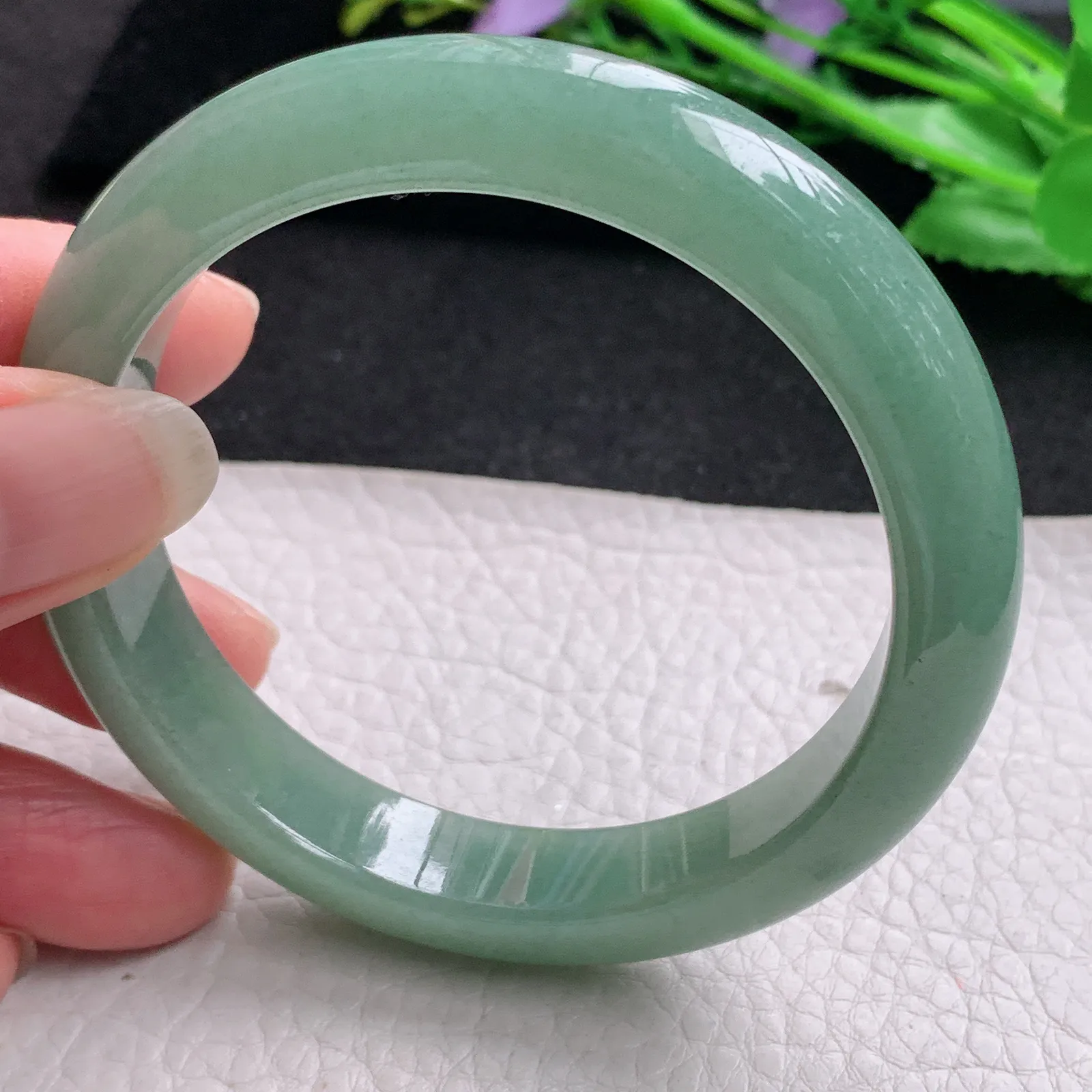 nr实拍57.5*12*8.6平安镯 缅甸翡翠精美油绿宽边玉手镯 玉手环