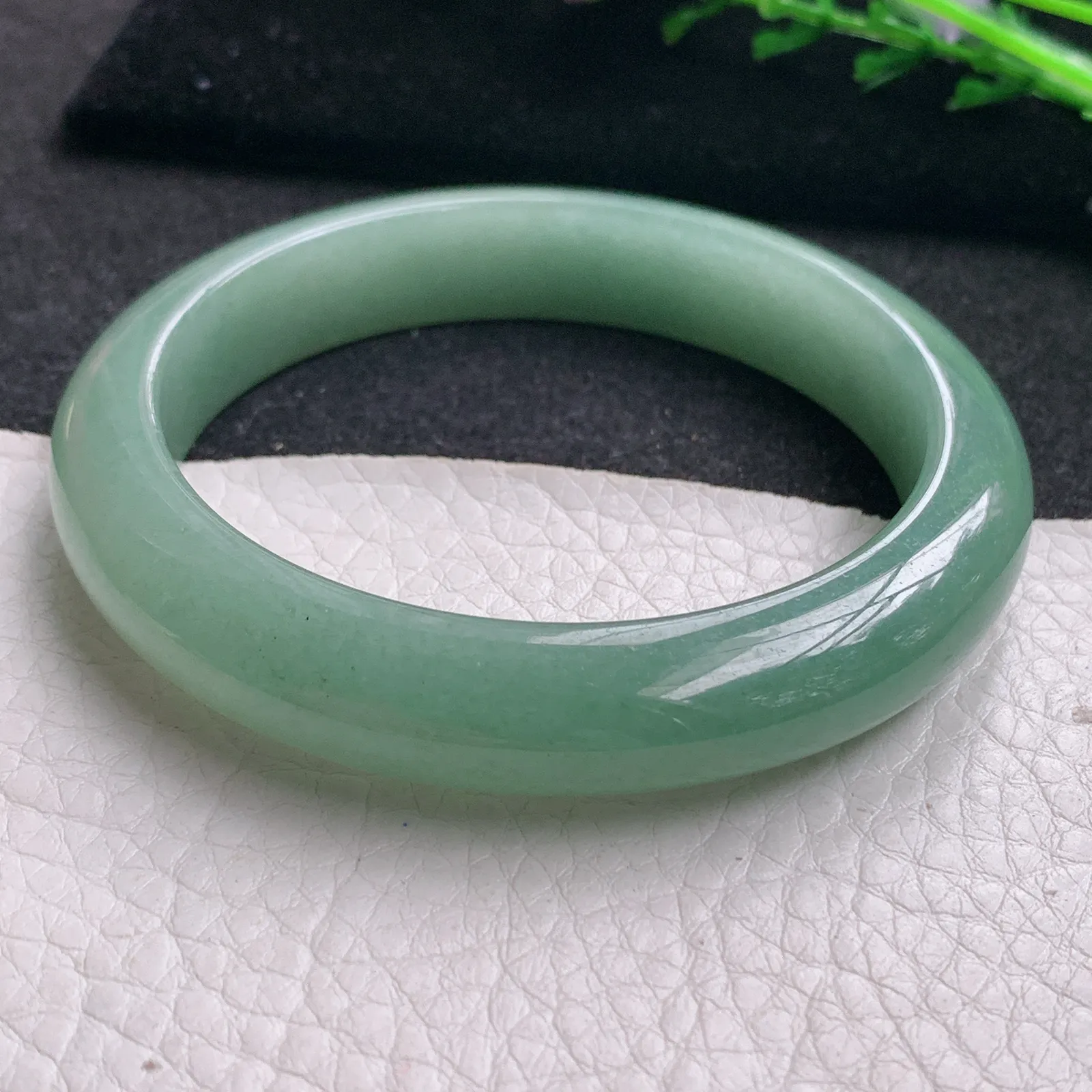 nr实拍57.5*12*8.6平安镯 缅甸翡翠精美油绿宽边玉手镯 玉手环