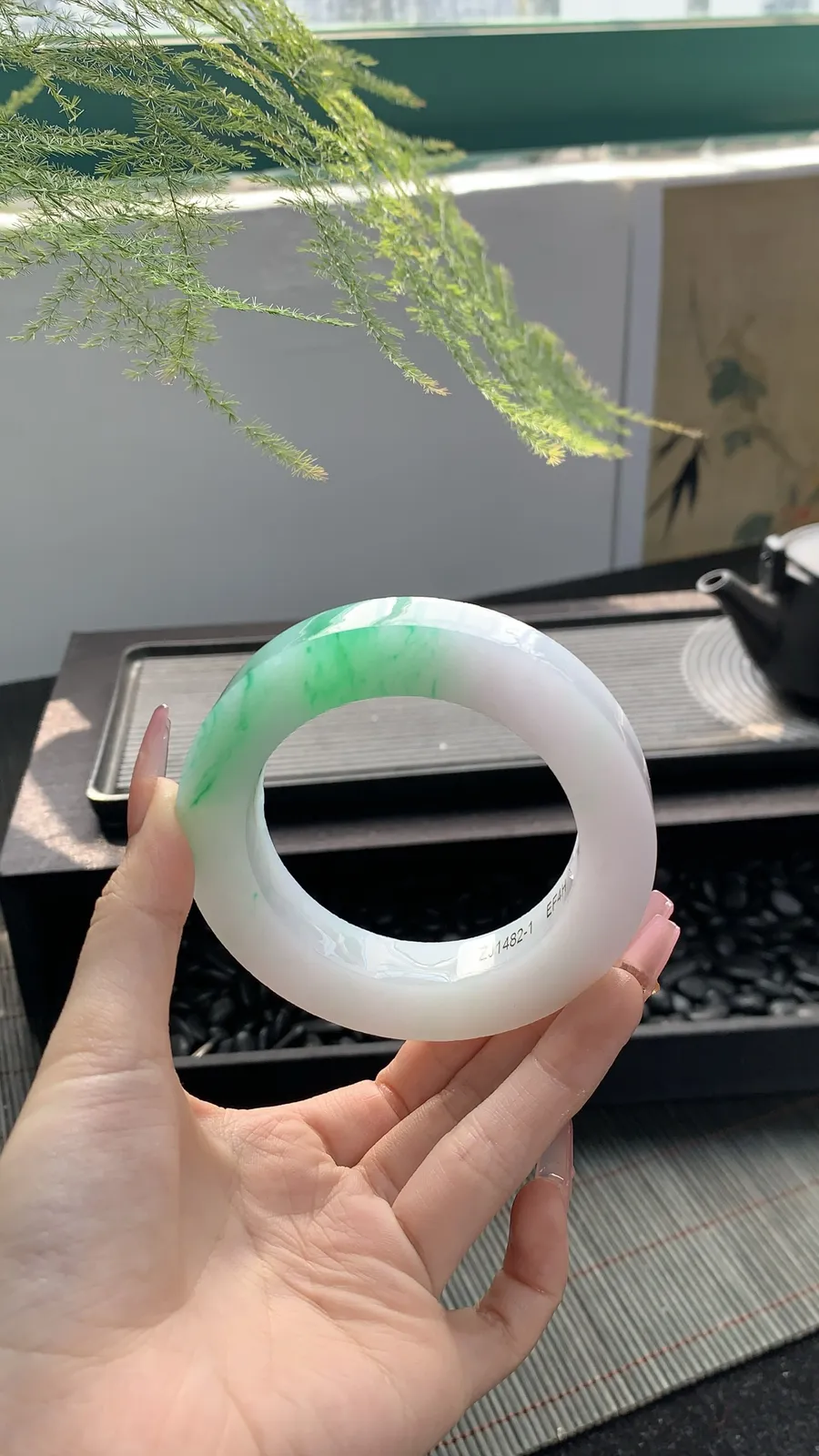 【白底青阳绿镯胚】