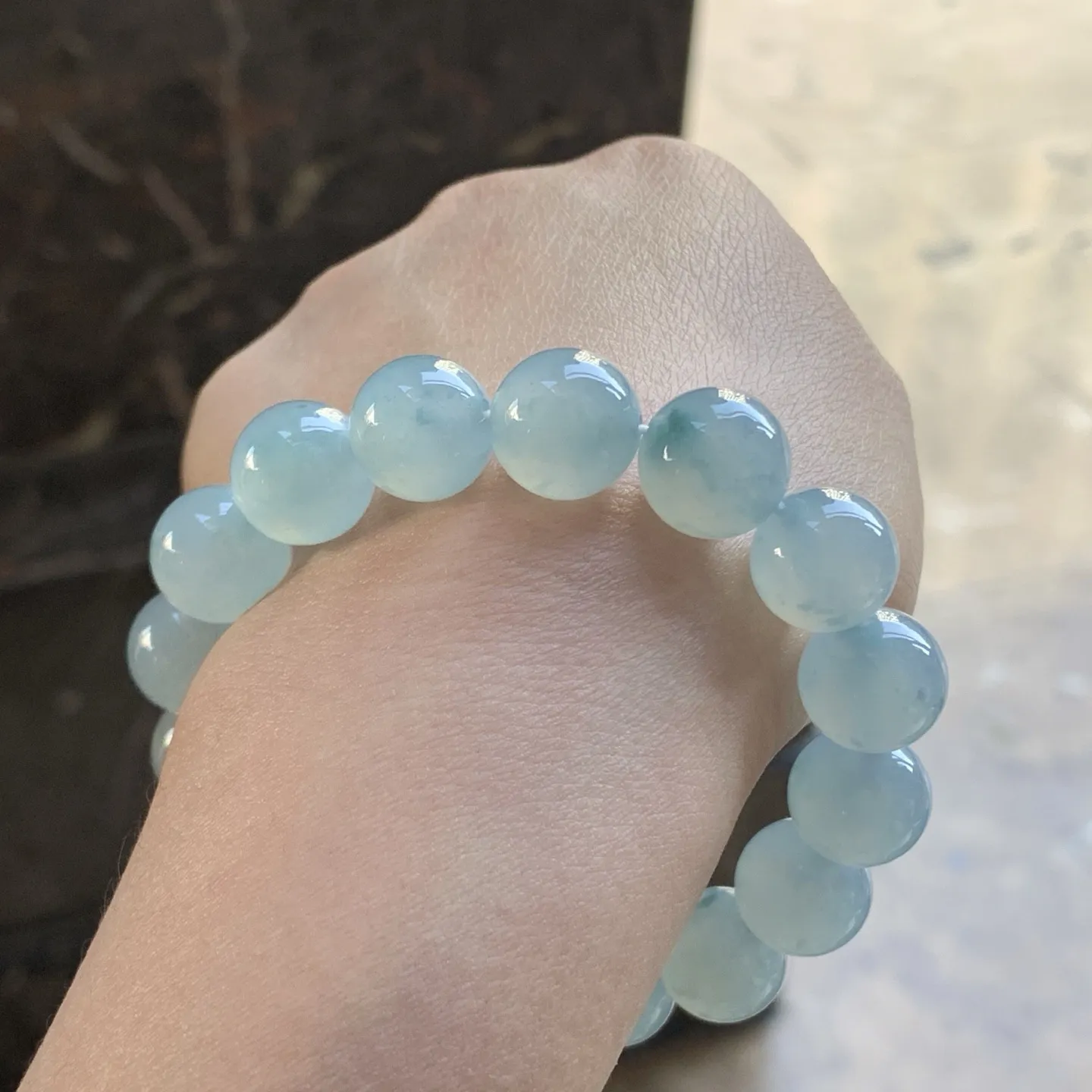 冰蓝手串^_^清新冰透 尺寸12.5