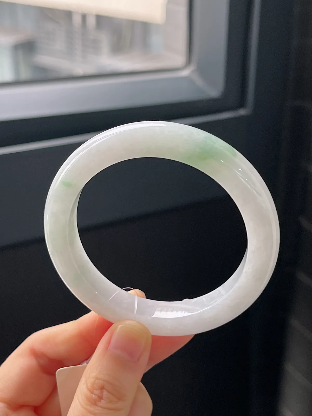 正圈54圈口，翡翠糯化种飘花手镯