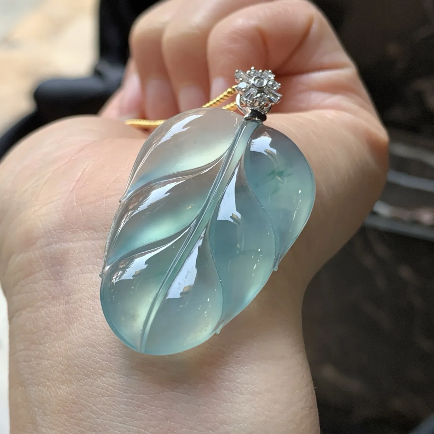 金扣冰蓝叶子^_^冰透 厚实