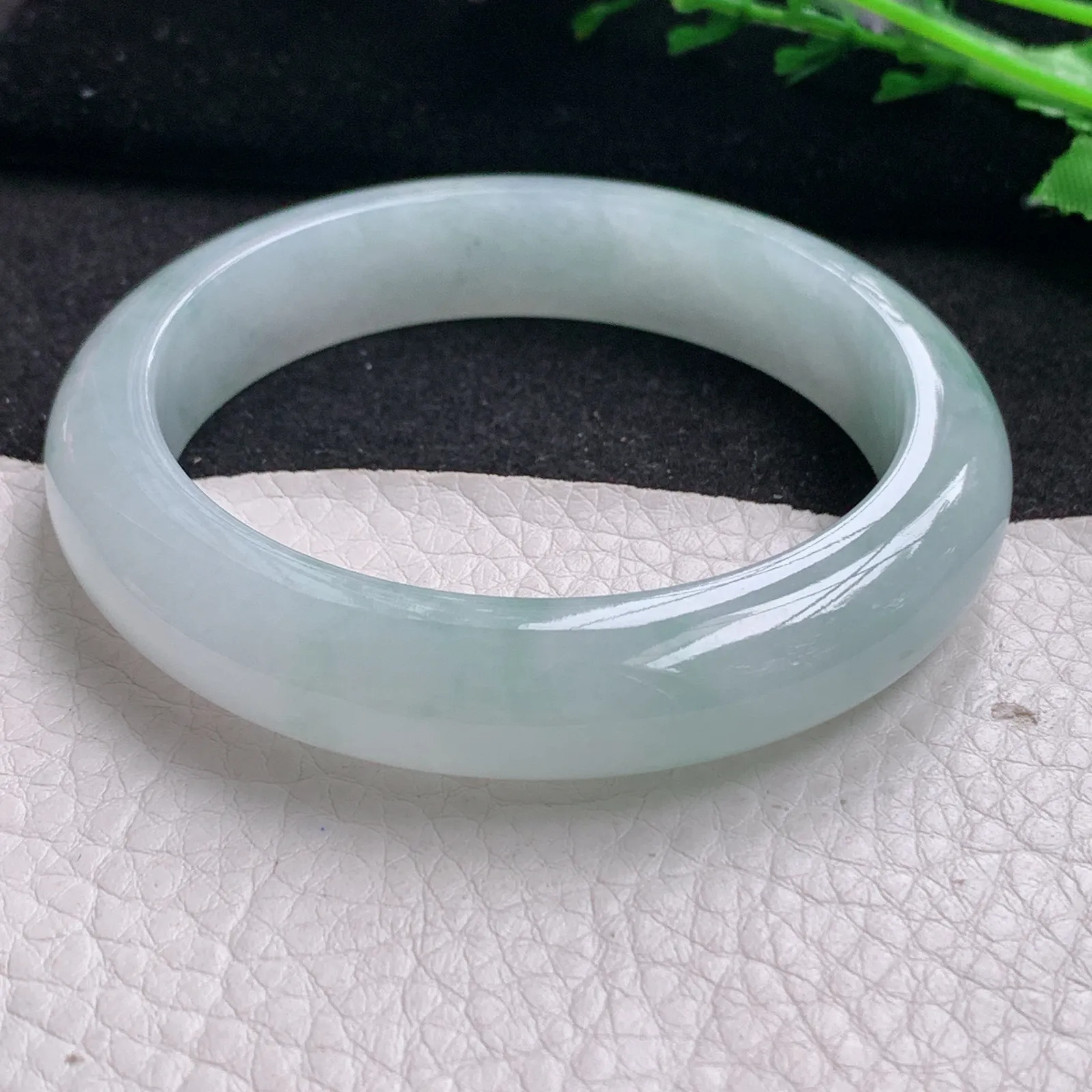 nr实拍56.3*12.5*9平安镯 缅甸翡翠精美冰胶宽边玉手镯 玉手环