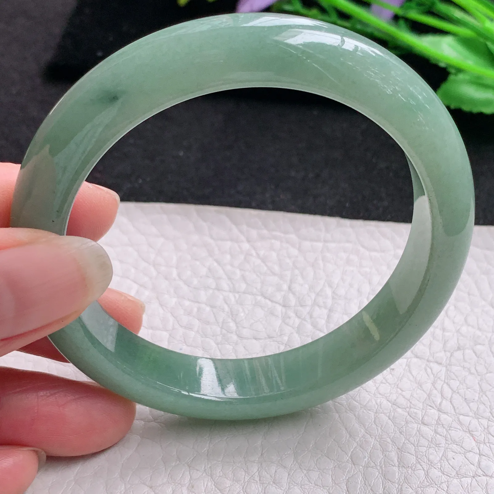 nr实拍57.5*12*8.6平安镯 缅甸翡翠精美油绿宽边玉手镯 玉手环