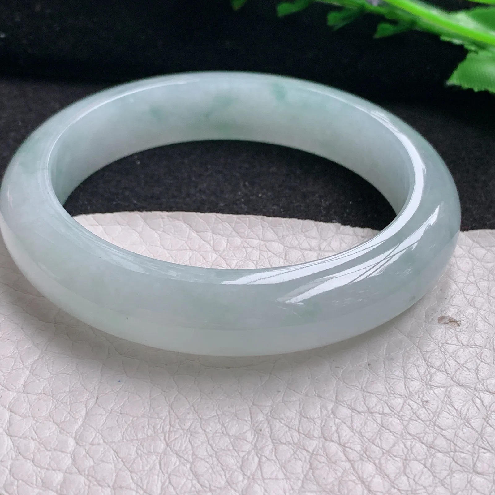 nr实拍56.3*12.5*9平安镯 缅甸翡翠精美冰胶宽边玉手镯 玉手环