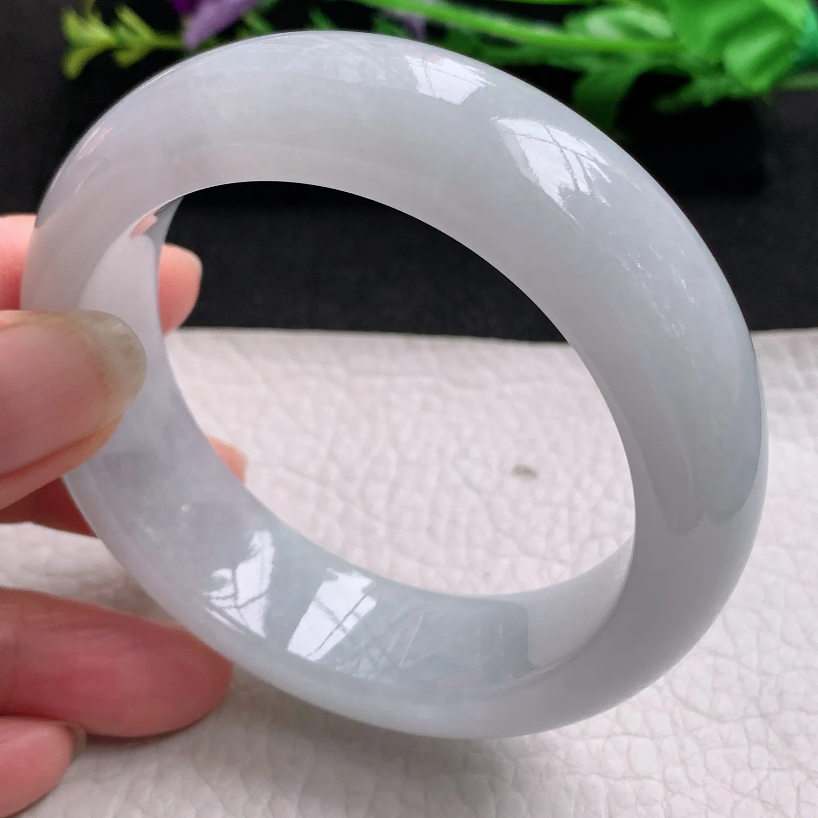 hy实拍55.5*18*9.8平安镯 缅甸翡翠精美清纯厚装宽边玉手镯 玉手环