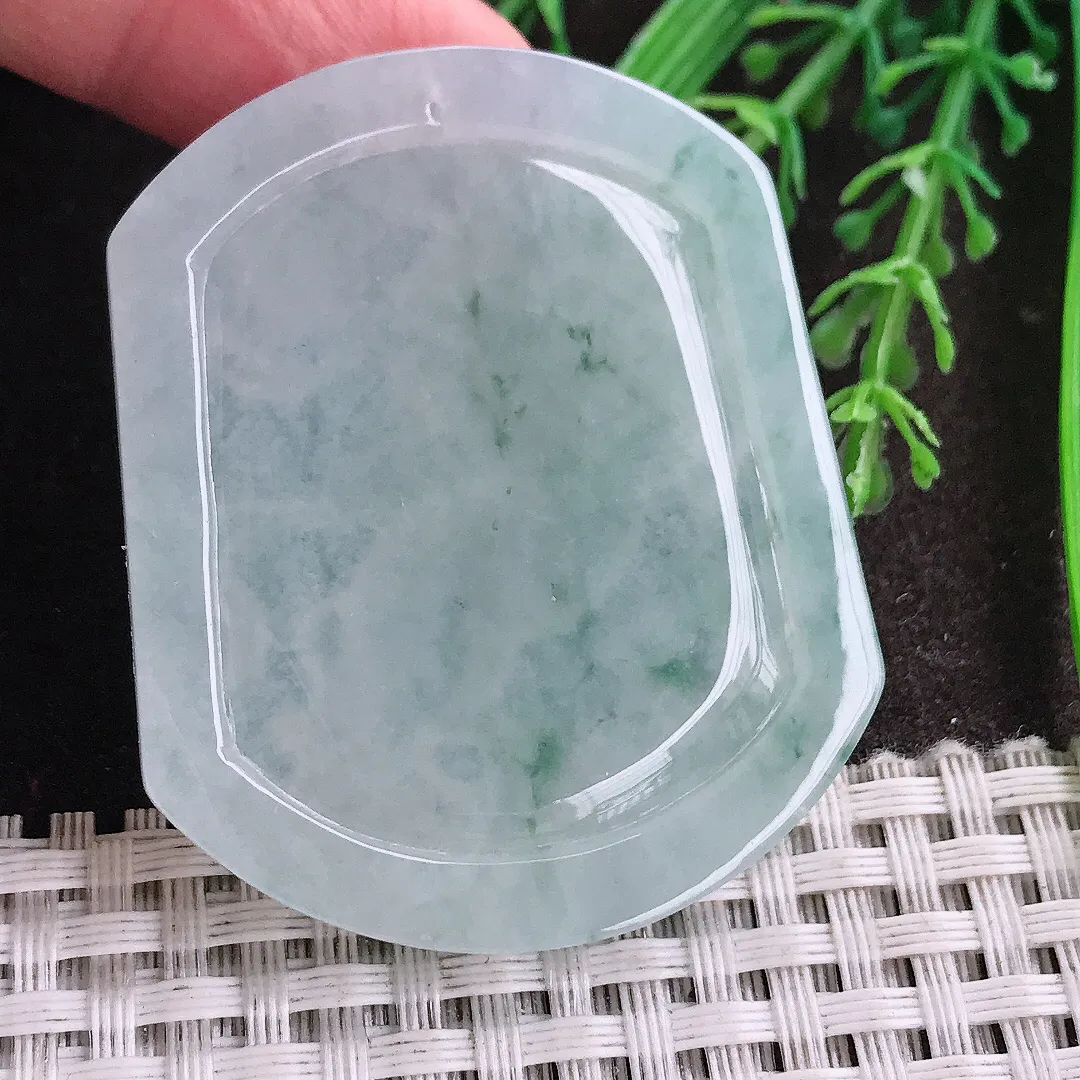 实拍A货翡翠50.5/41.7/5.6老坑冰润起胶飘花马上有钱马牌吊坠翡翠挂件