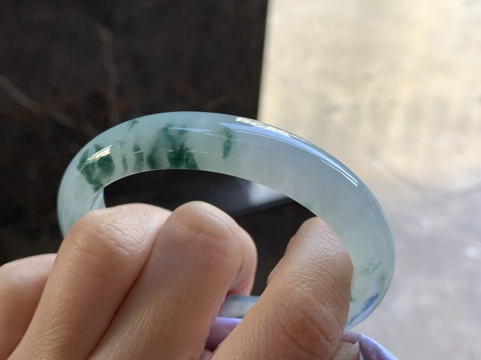 56.5-12.5-7.6

蓝花贵妃手镯^_^飘花浓郁 正圈54可以带