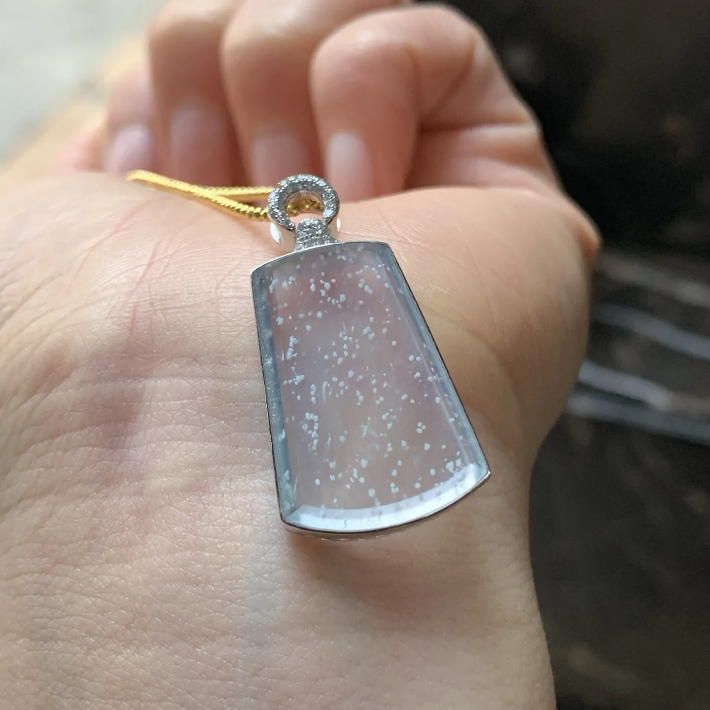 金钻镶嵌高冰无事牌^_^透亮 尺寸23.7