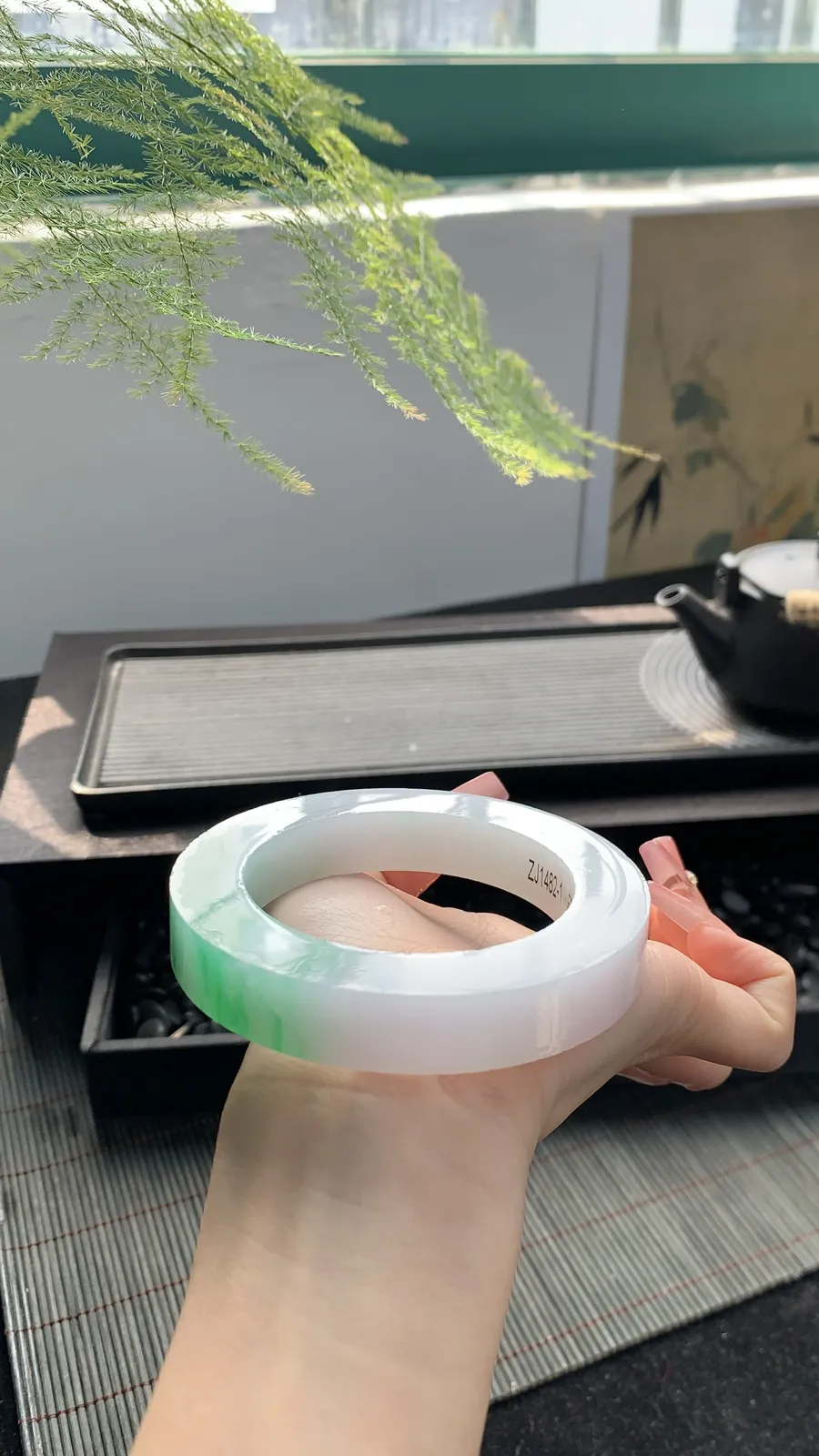 【白底青阳绿镯胚】