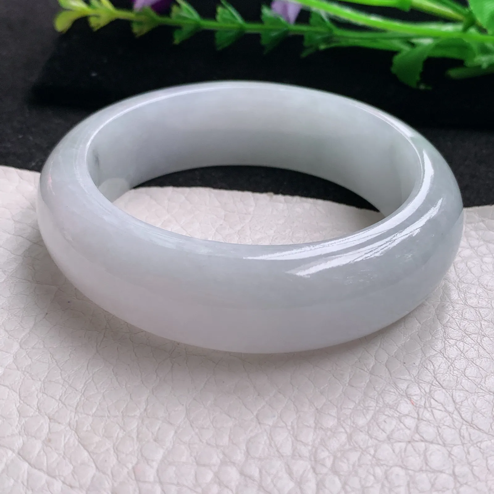 hy实拍55.5*18*9.8平安镯 缅甸翡翠精美清纯厚装宽边玉手镯 玉手环