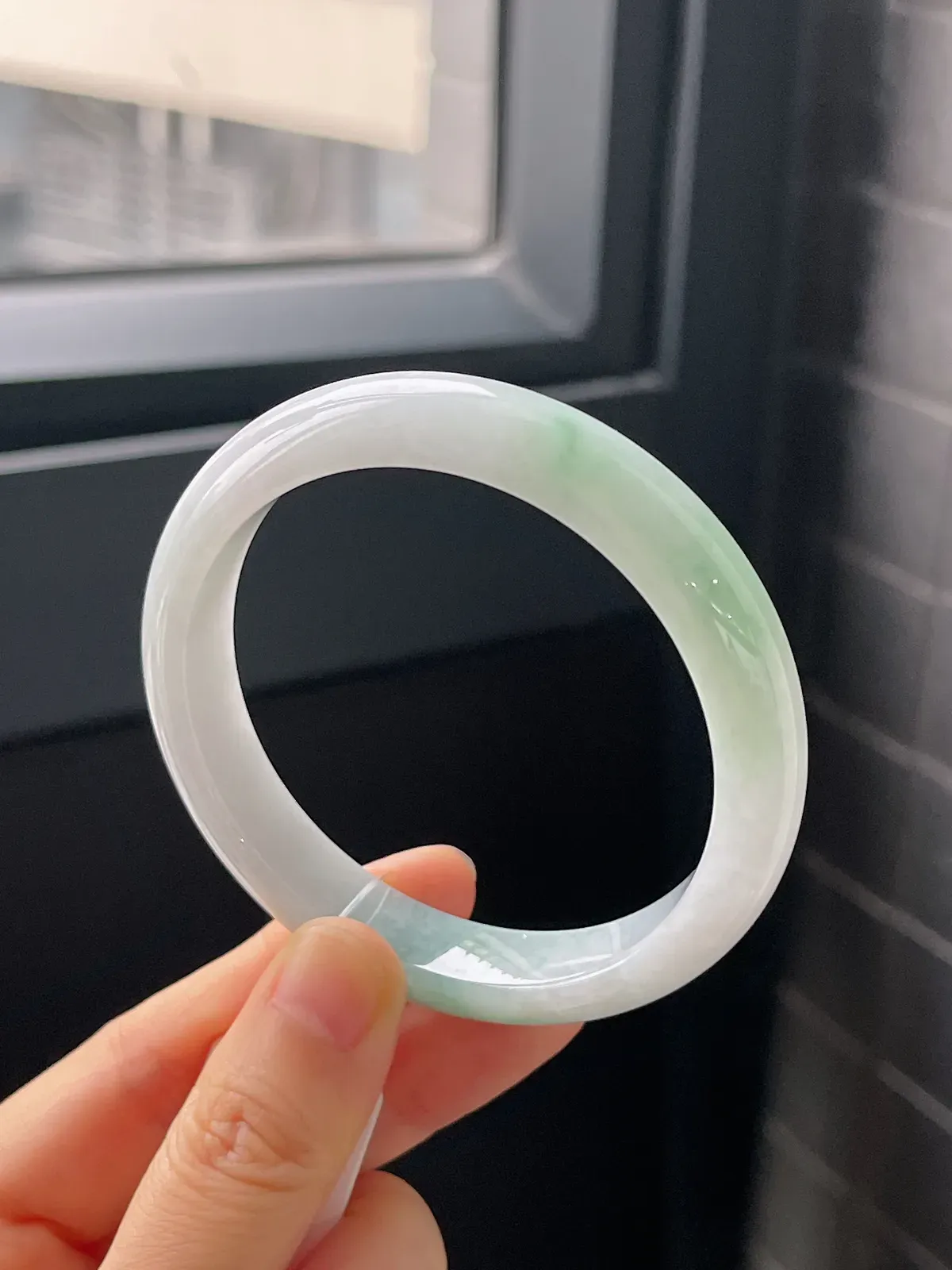 正圈56圈口，翡翠糯化种飘花手镯